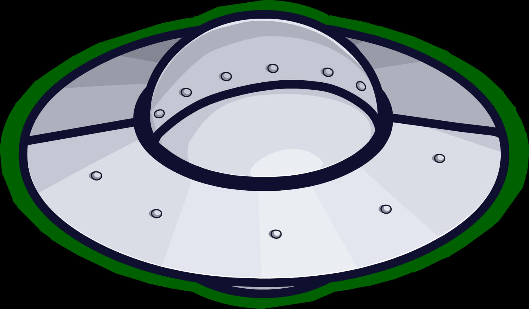 classic cartoon u f o, silver, green trim, HD Desktop Wallpaper