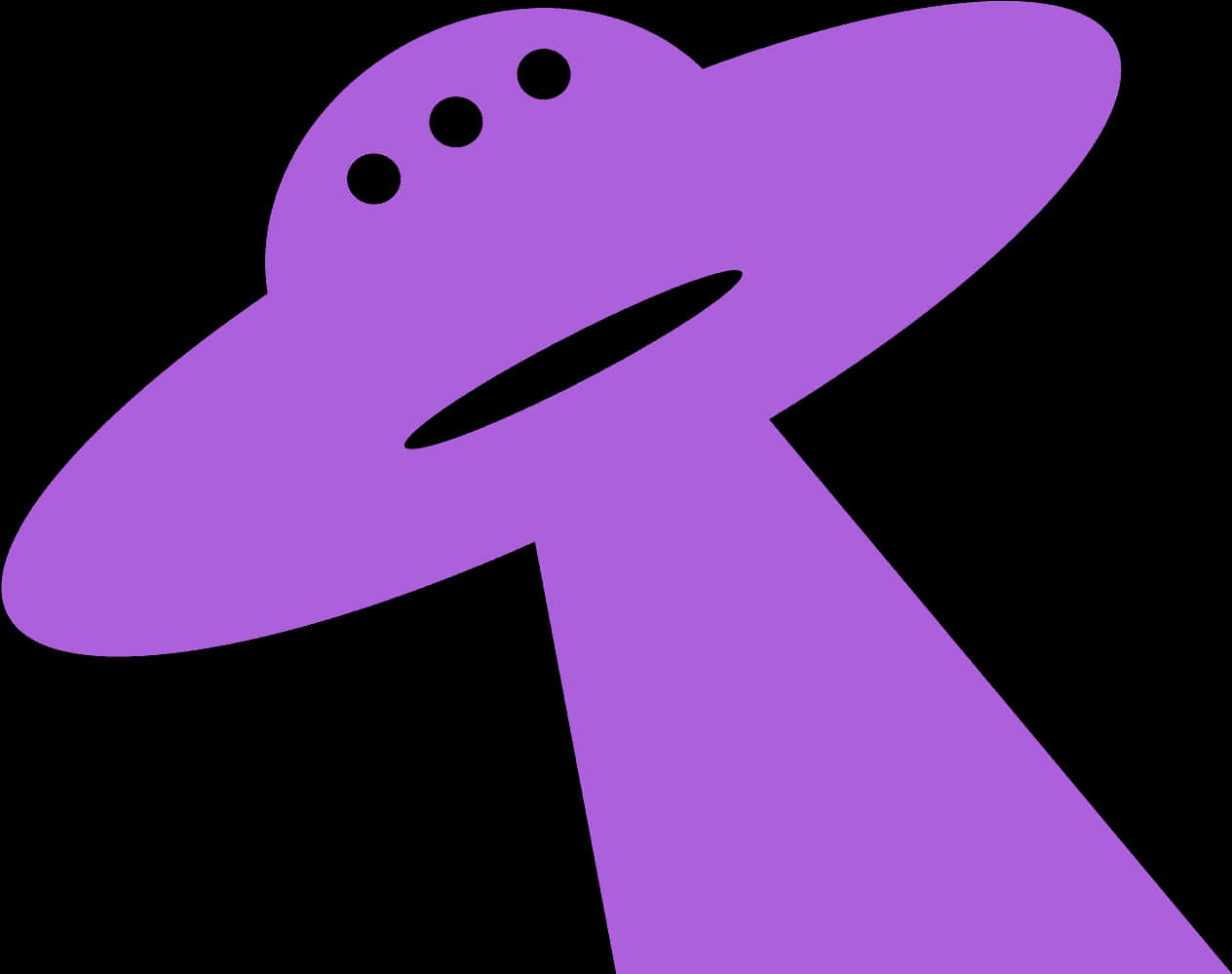 purple flying saucer, three black dots, slit mouth, SD Desktop Wallpaper