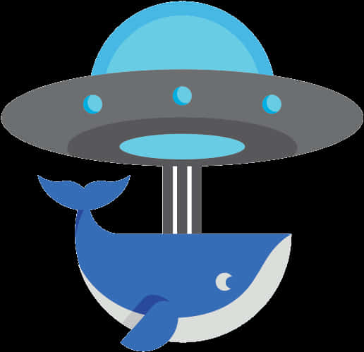 UFO, blue lights, blue whale, SD Desktop Wallpaper