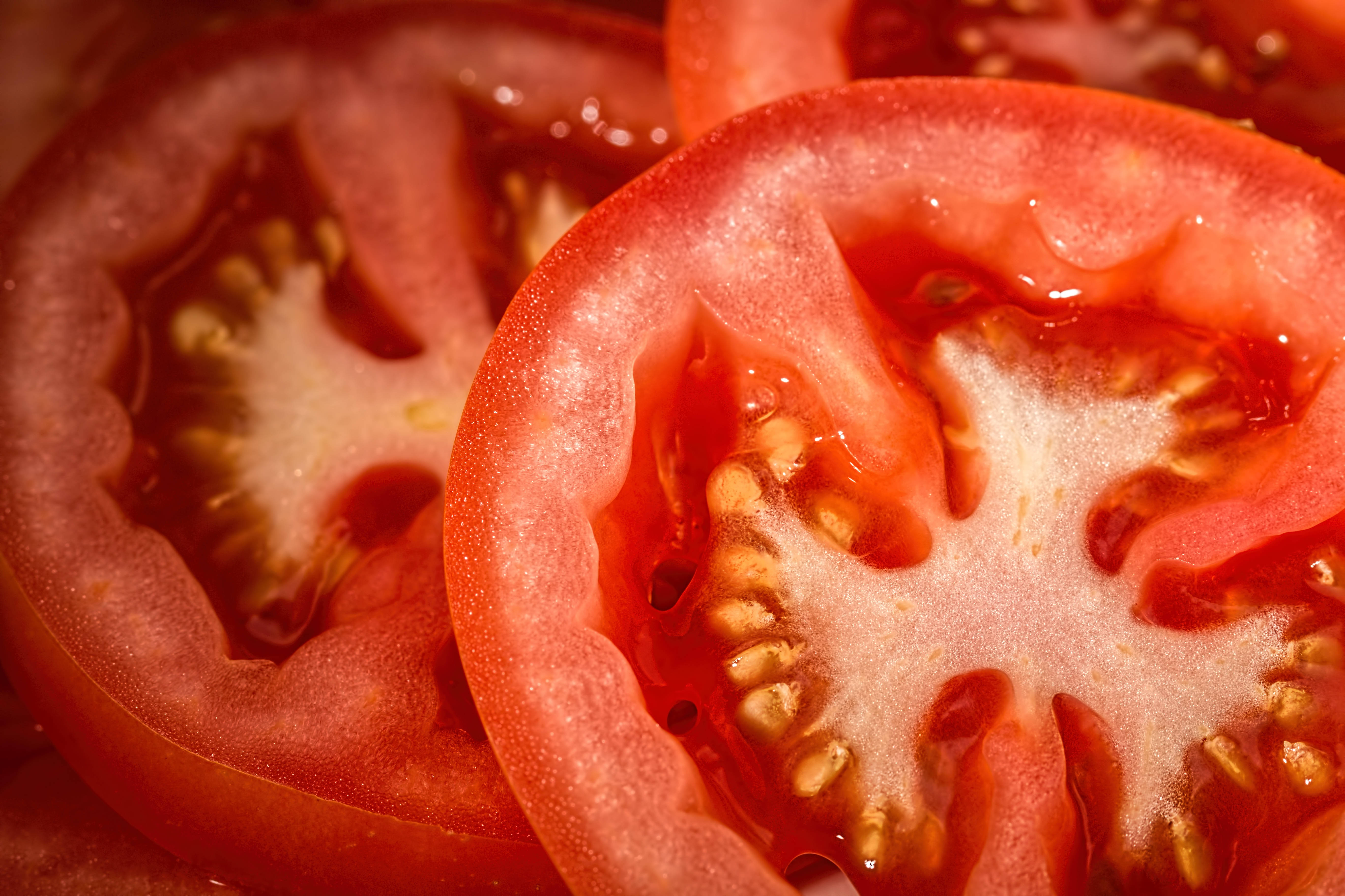 4K UHD, tomatoes, juicy red tomato slices, 5K Desktop Wallpaper