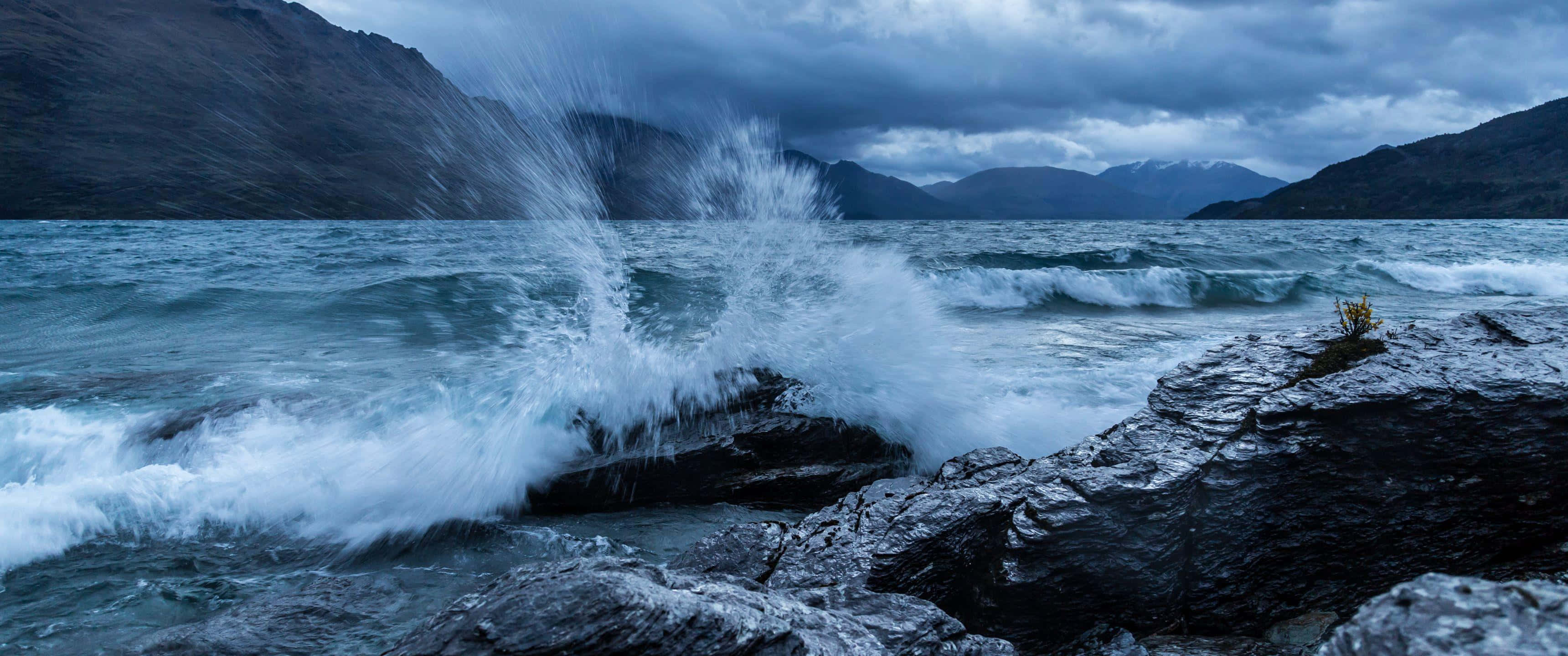 3440x1440, UHD, Ocean Waves, 2K Desktop Wallpaper