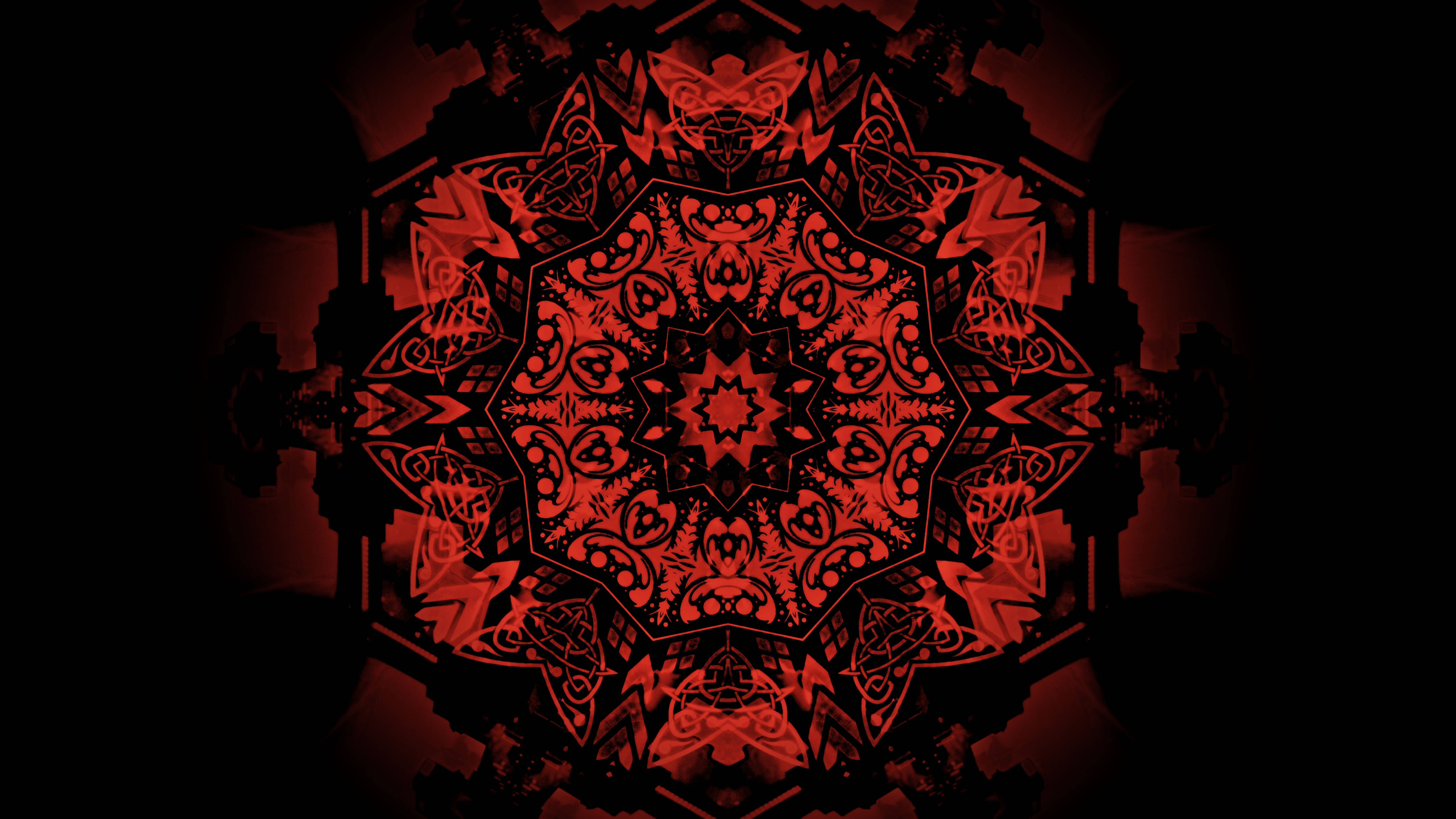 red, 4K UHD, flower abstract, 5K Desktop Wallpaper