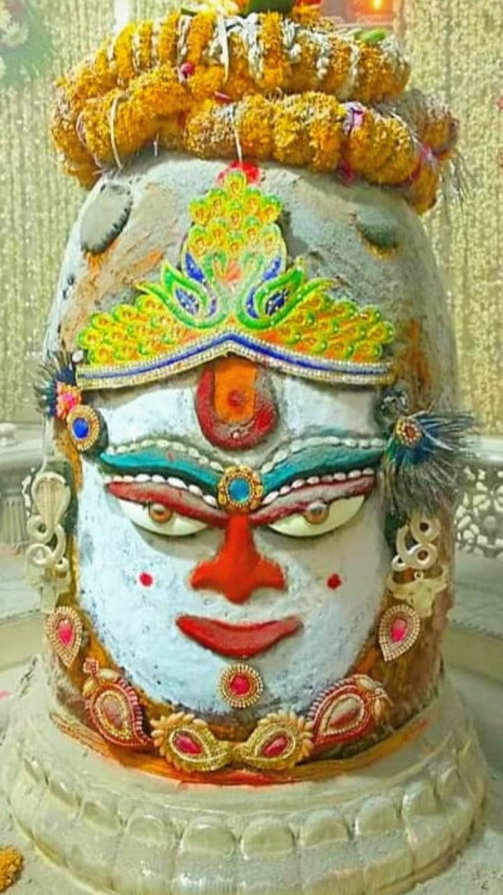 Ujjain Mahakal, white face, stone idol, HD Phone Wallpaper