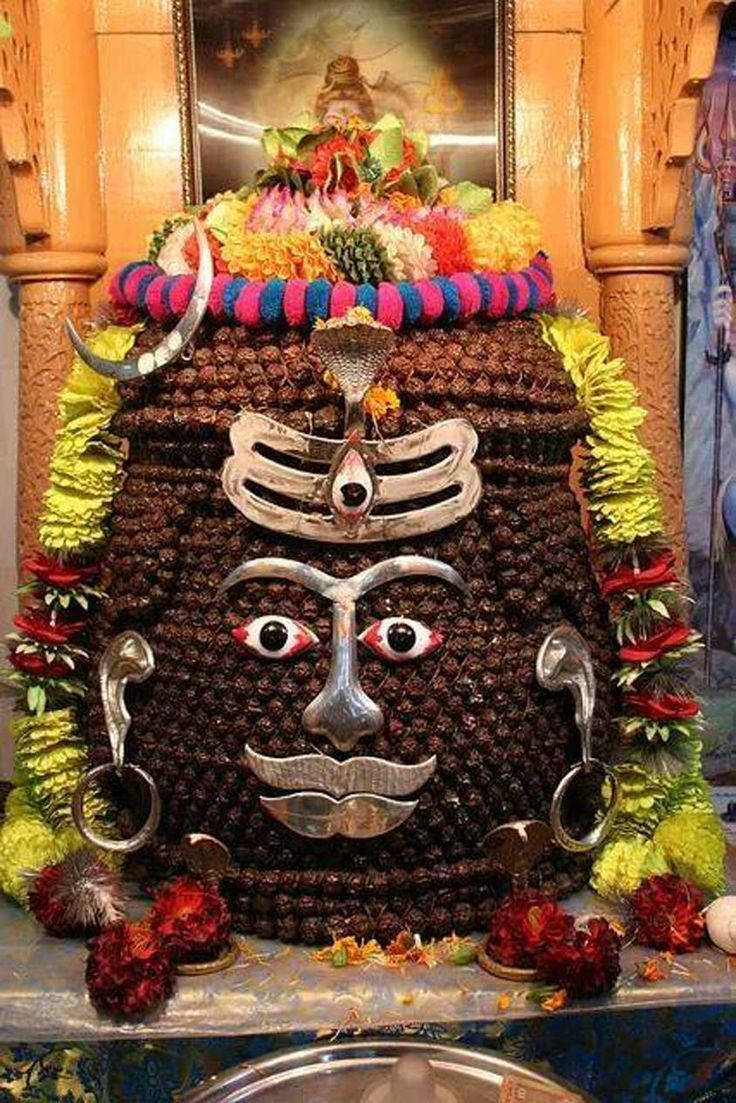 Ujjain Mahakal, brown face, dark beads, SD Phone Wallpaper