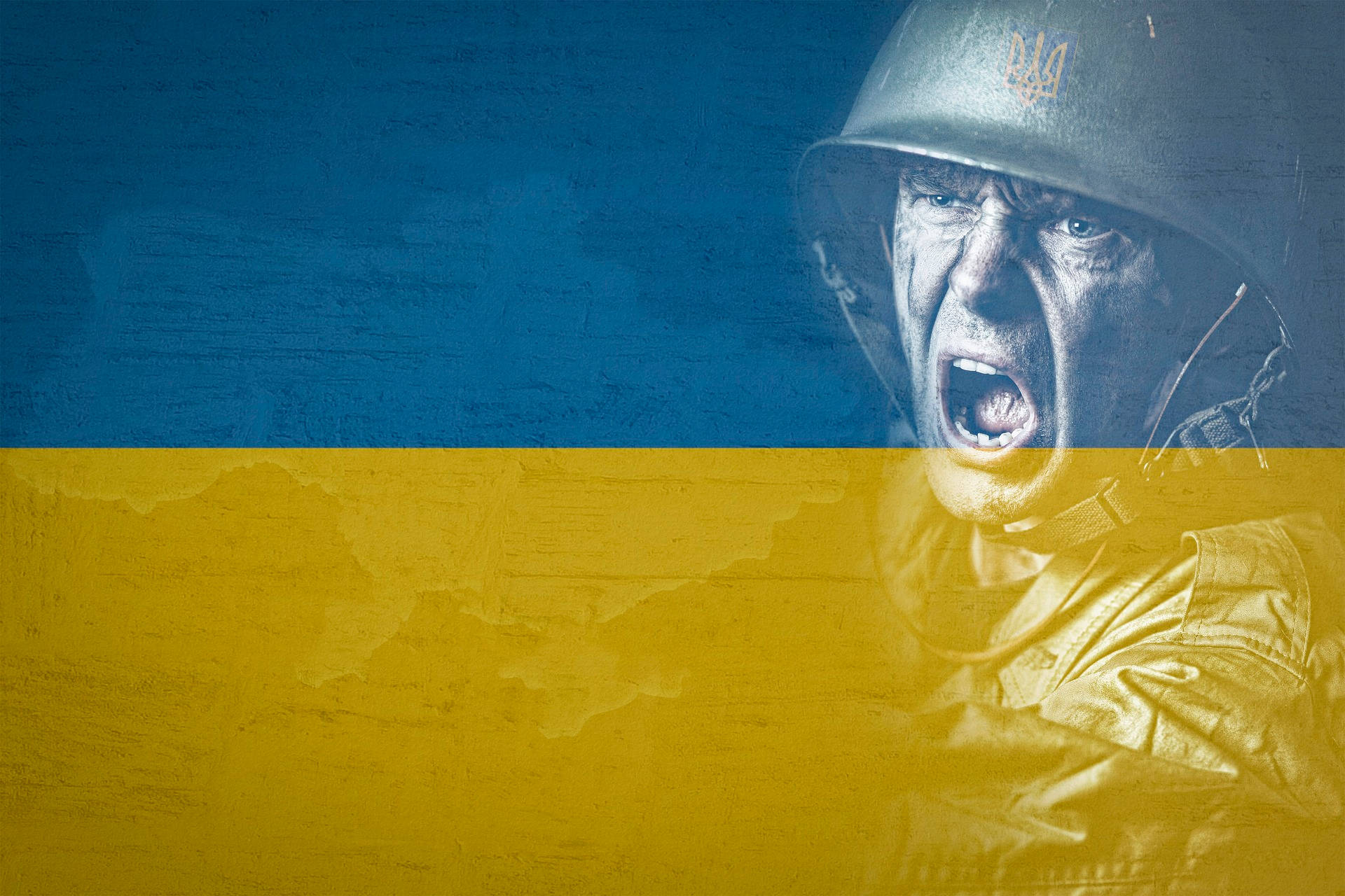 Ukraine Flag, soldier, helmet, Full HD Desktop Wallpaper