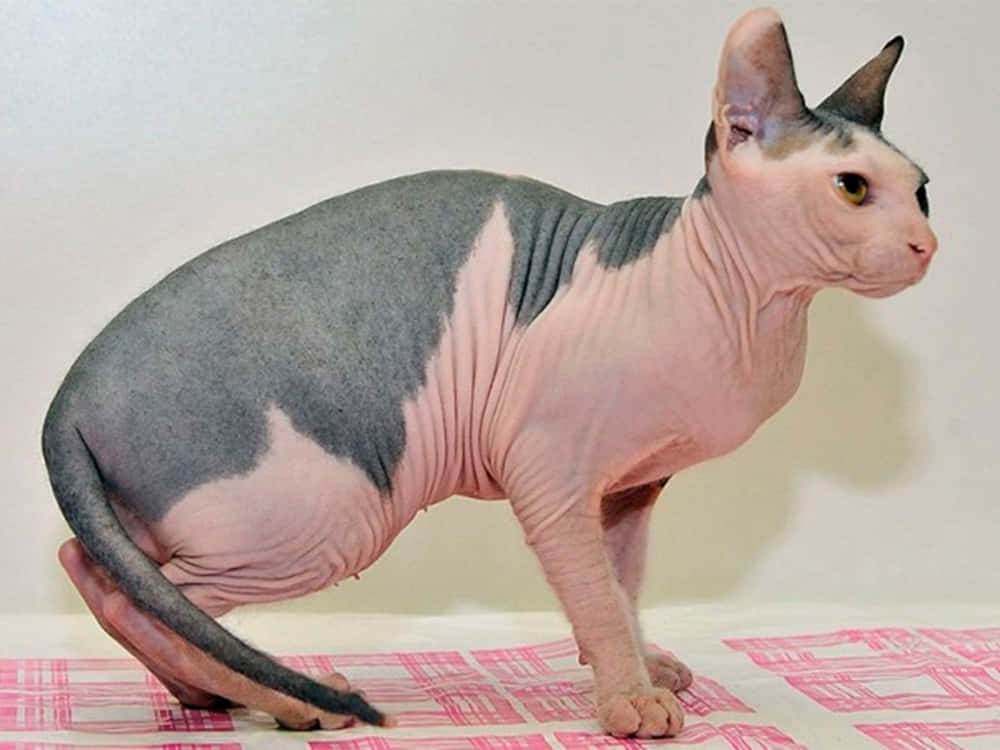 Ukrainian Levkoy, pink skin, grey patches, SD Desktop Wallpaper