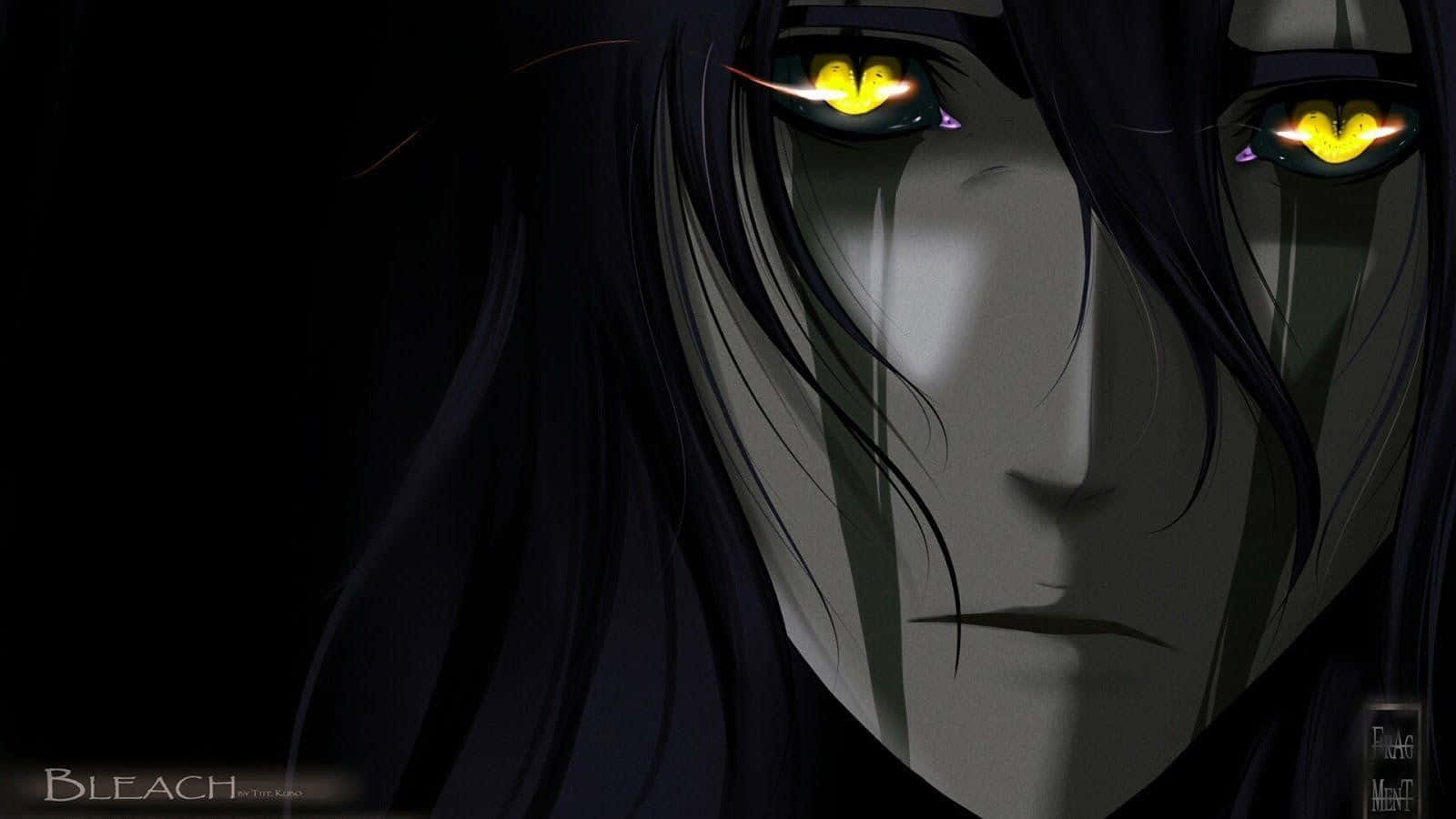 Ulquiorra Cifer, glowing yellow eyes, long black hair, HD Desktop Wallpaper