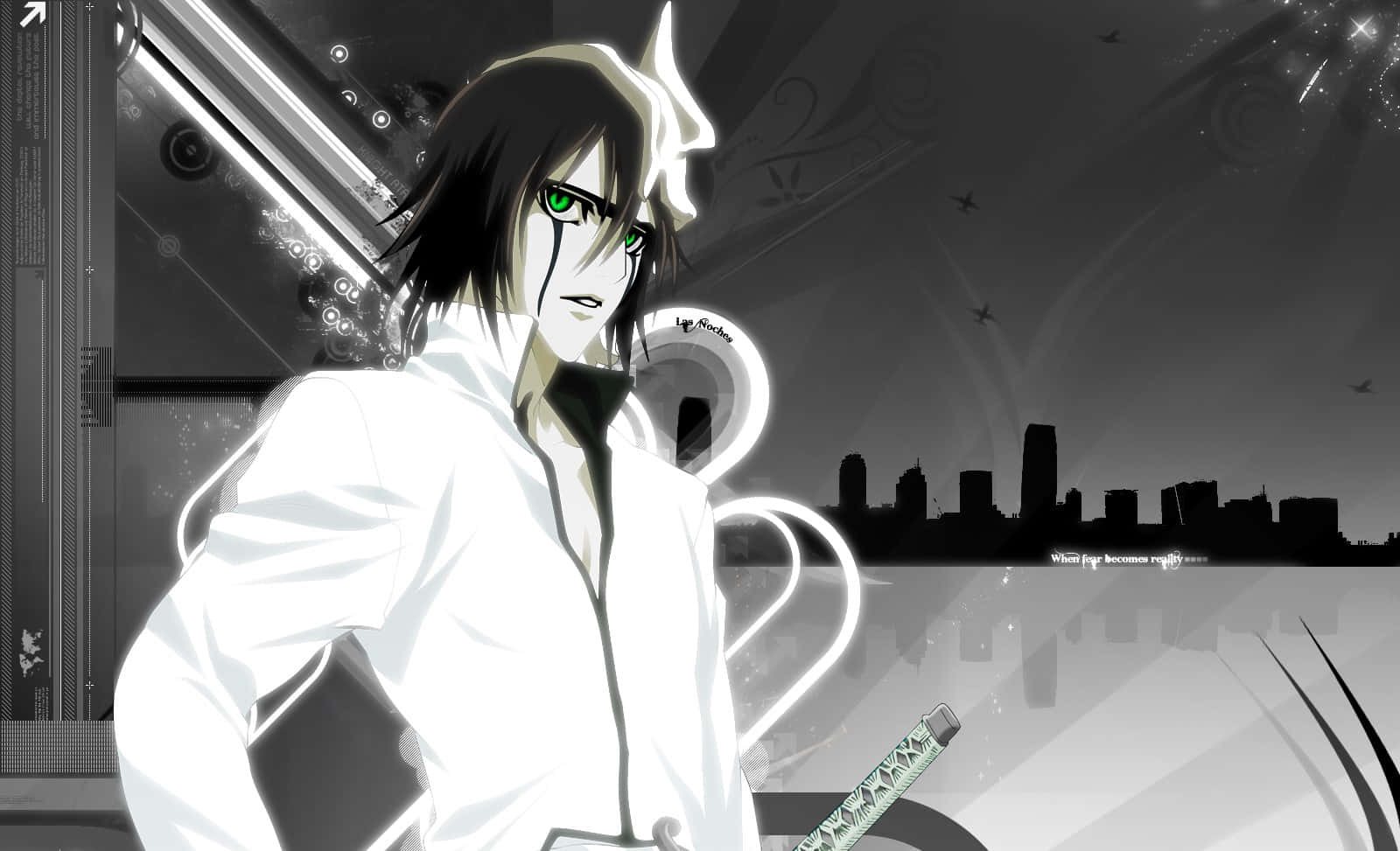 Ulquiorra Cifer, green eyes, white coat, HD Desktop Wallpaper