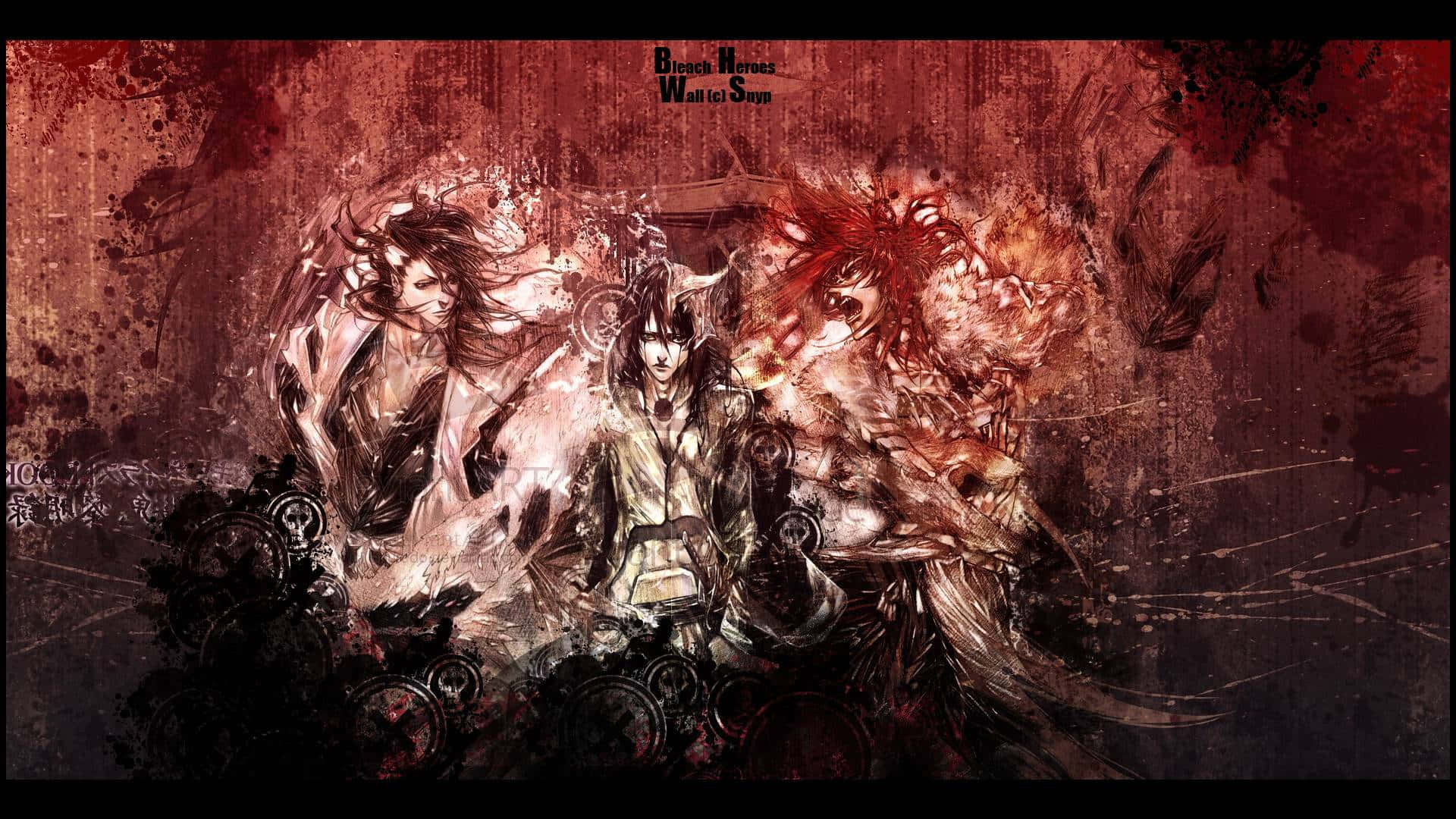 Ulquiorra Cifer, crimson backdrop, blood splatters, Full HD Desktop Wallpaper