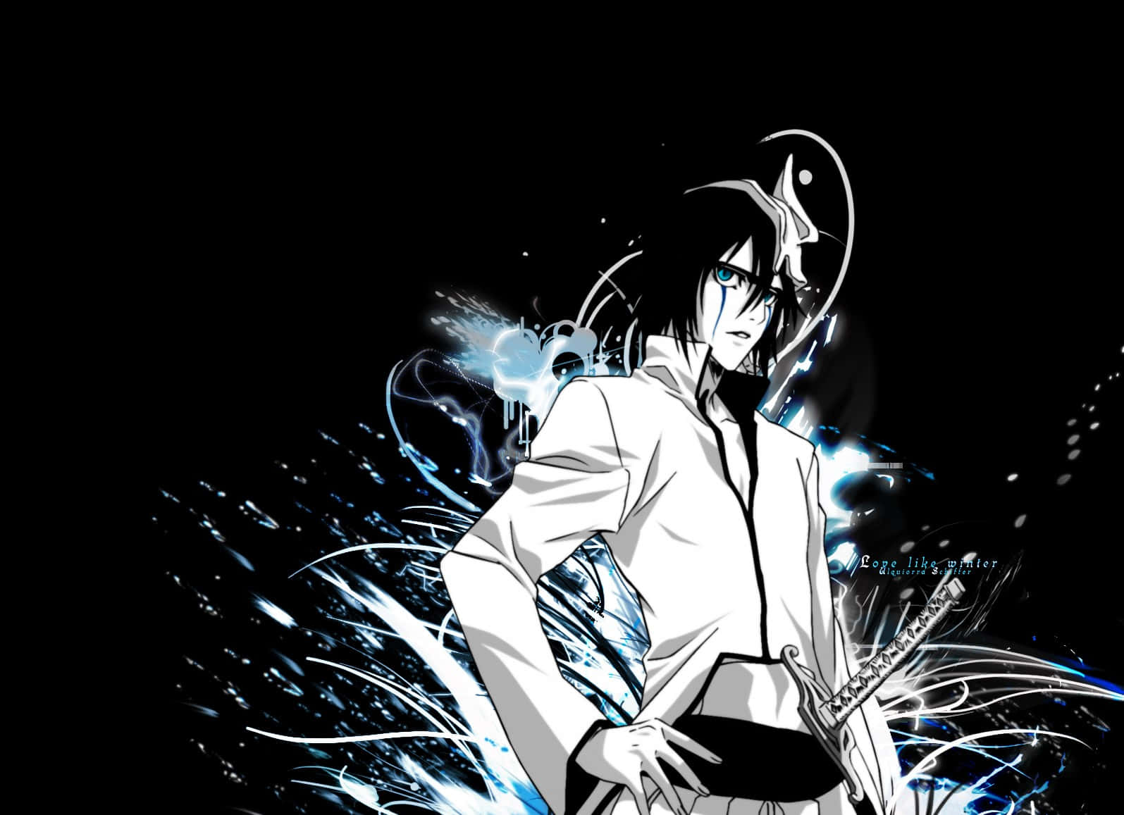 Ulquiorra Cifer, blue eyes, black hair, HD Desktop Wallpaper