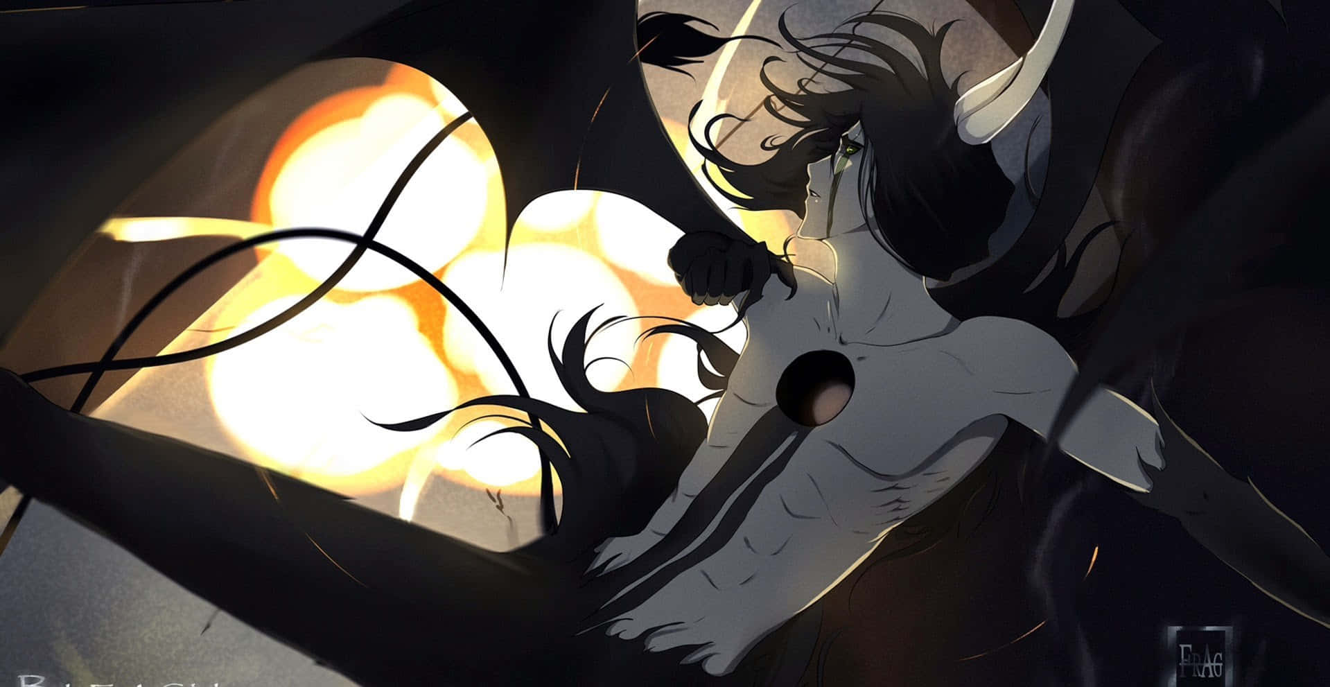 Ulquiorra Cifer, dark-haired, horns, HD Desktop Wallpaper