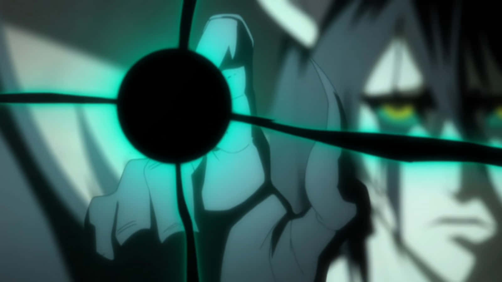 Ulquiorra Cifer, teal orb, dark cracks, HD Desktop Wallpaper
