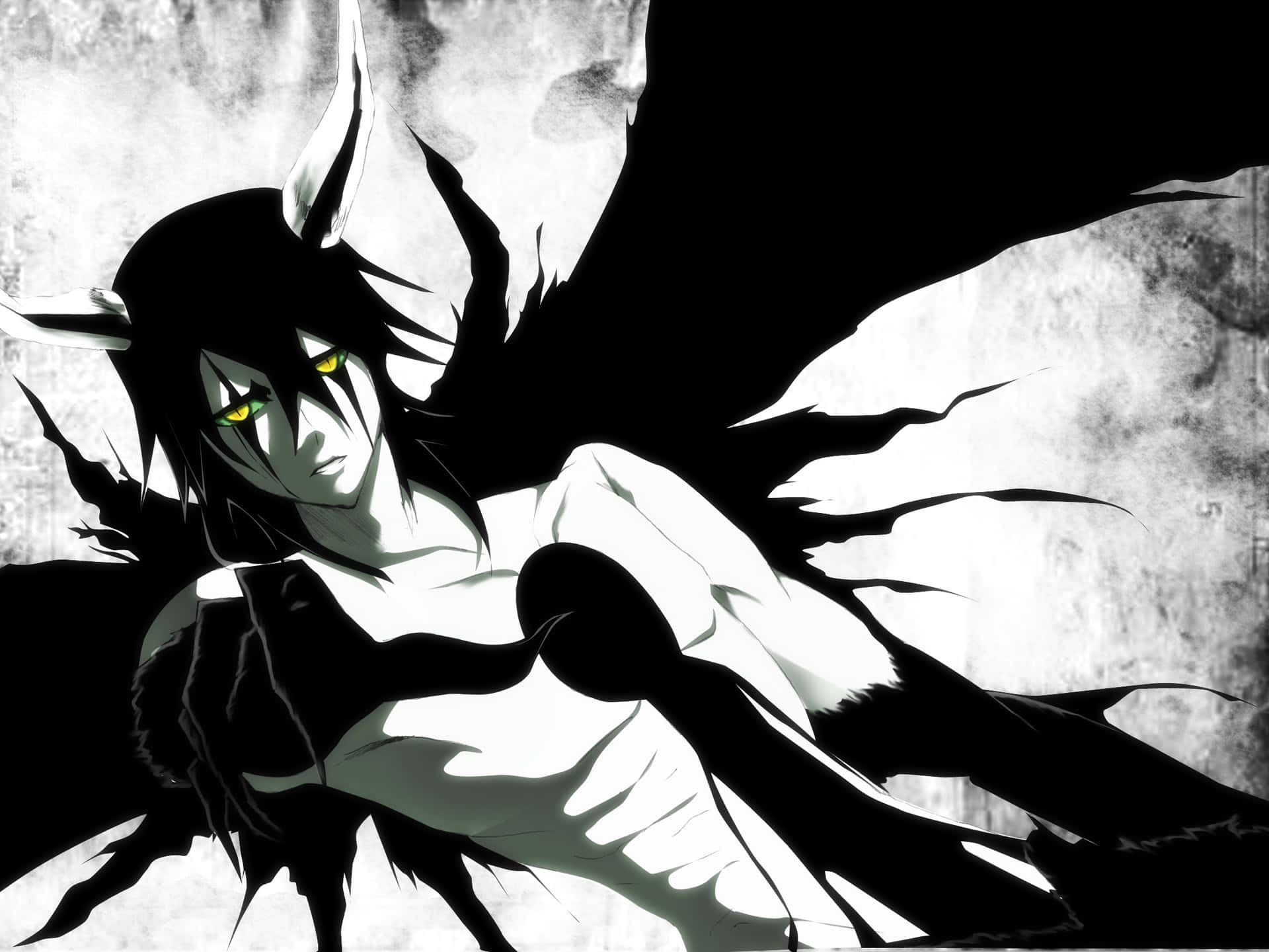 Ulquiorra Cifer, anime series bleach, glowing yellow eyes, Full HD Desktop Wallpaper