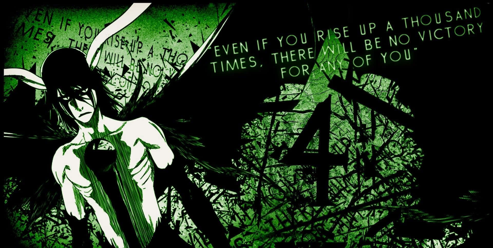 Ulquiorra Cifer, dark hair, glowing green text, Full HD Desktop Wallpaper