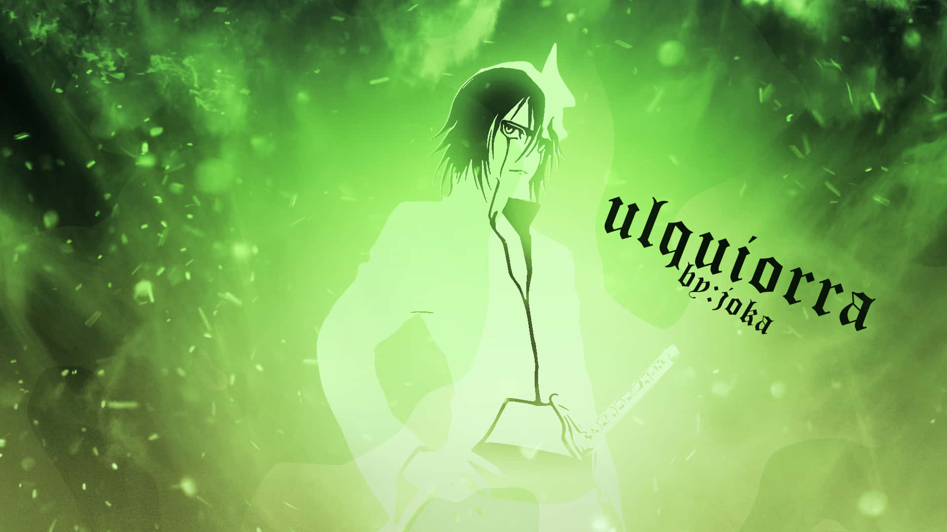 Ulquiorra Cifer, glowing green mist, sword, Full HD Desktop Wallpaper