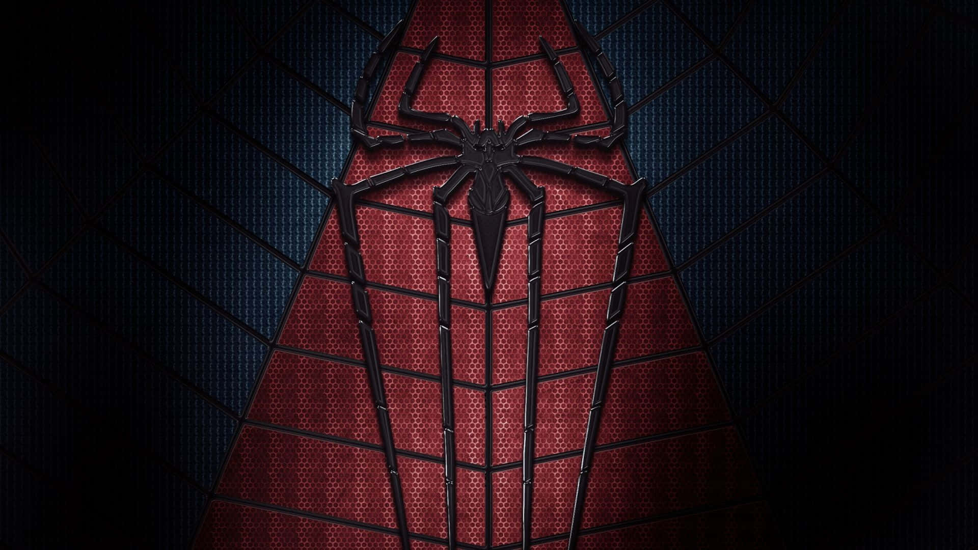 Ultimate Spider-Man, black spider emblem, red textured chest plate, Full HD Desktop Wallpaper