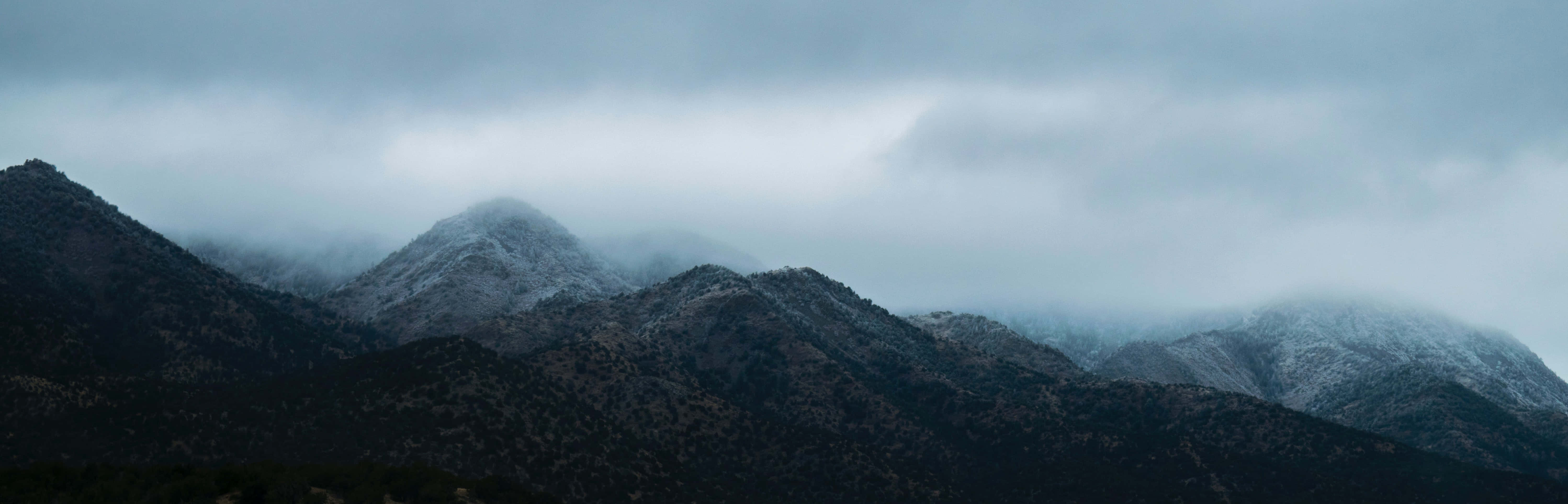 Ultra HD Dual Monitor, Mountain Range, Misty mountains, 5K Desktop Wallpaper