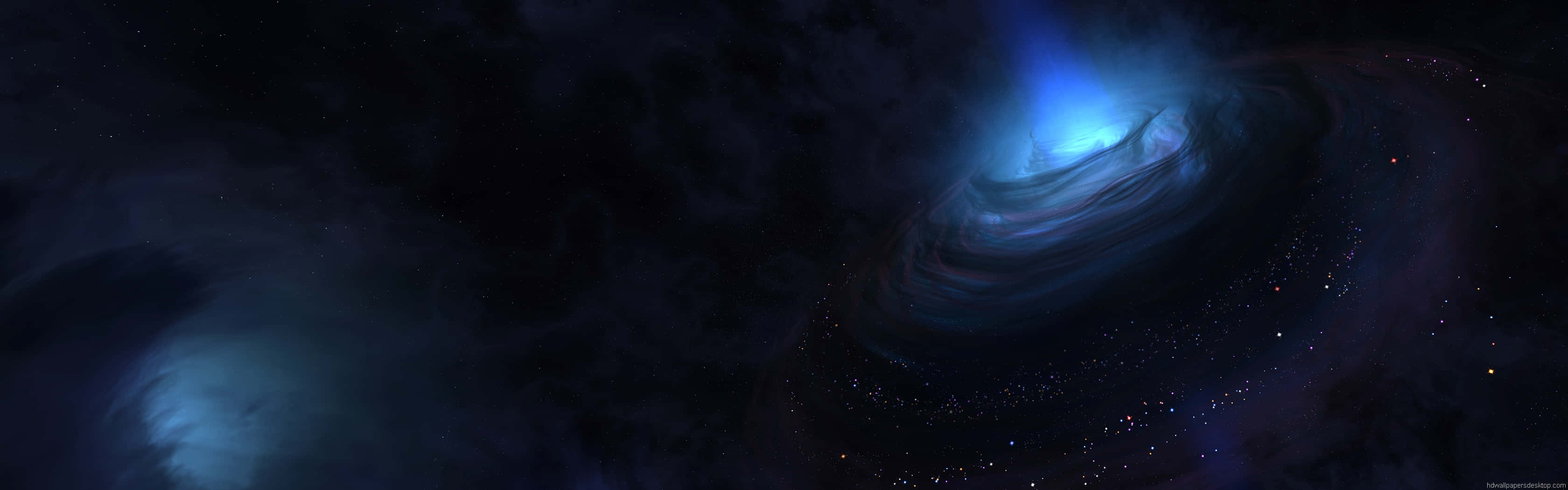 Blue Space, Blue Swirl, Ultra HD Dual Monitor, 2K Desktop Wallpaper