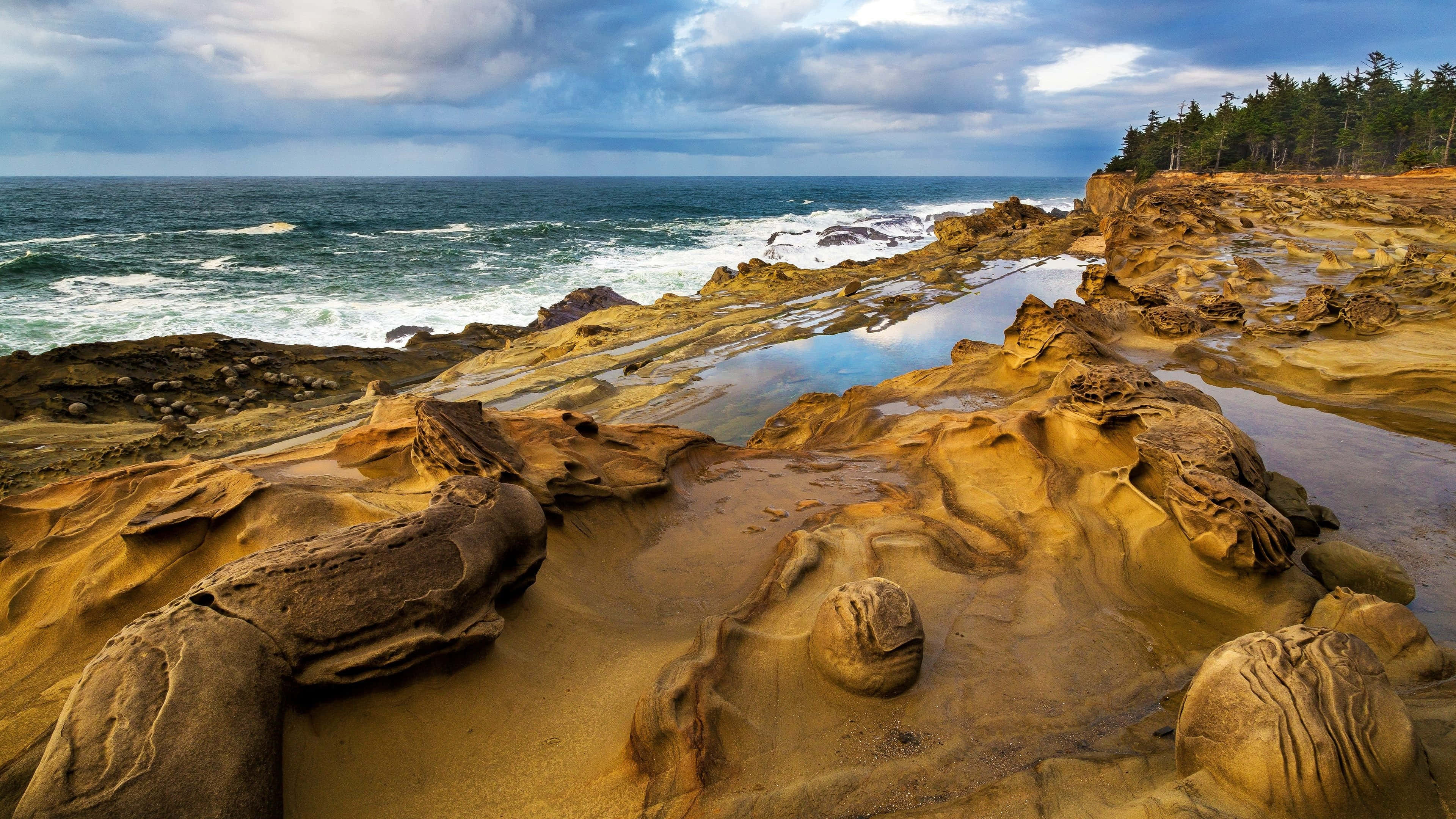 Ultra HD, 3840 x 2160, golden sandstone cliffs, 4K Desktop Wallpaper