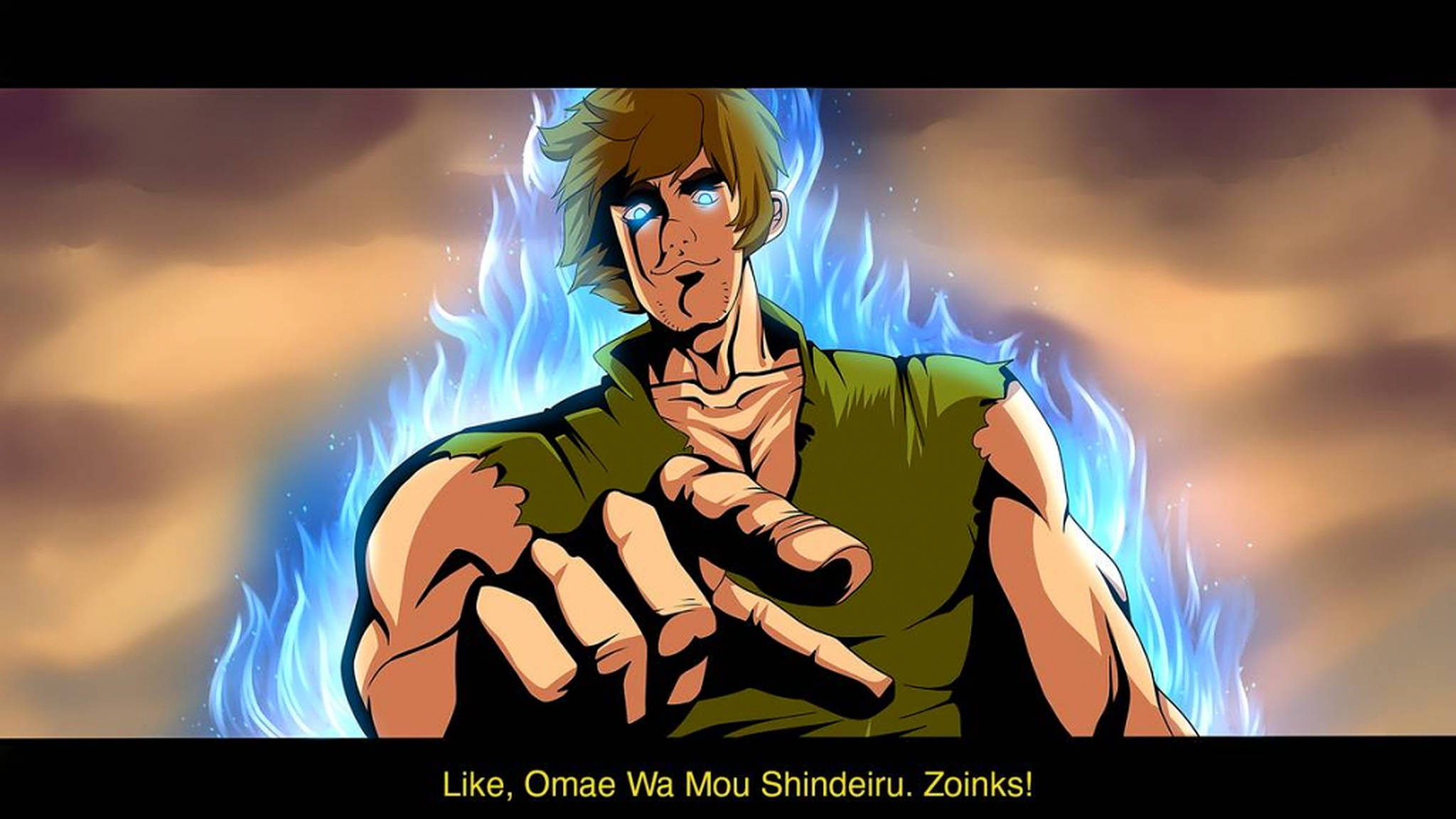 Shaggy, Ultra Instinct, blue flames, Full HD Desktop Wallpaper