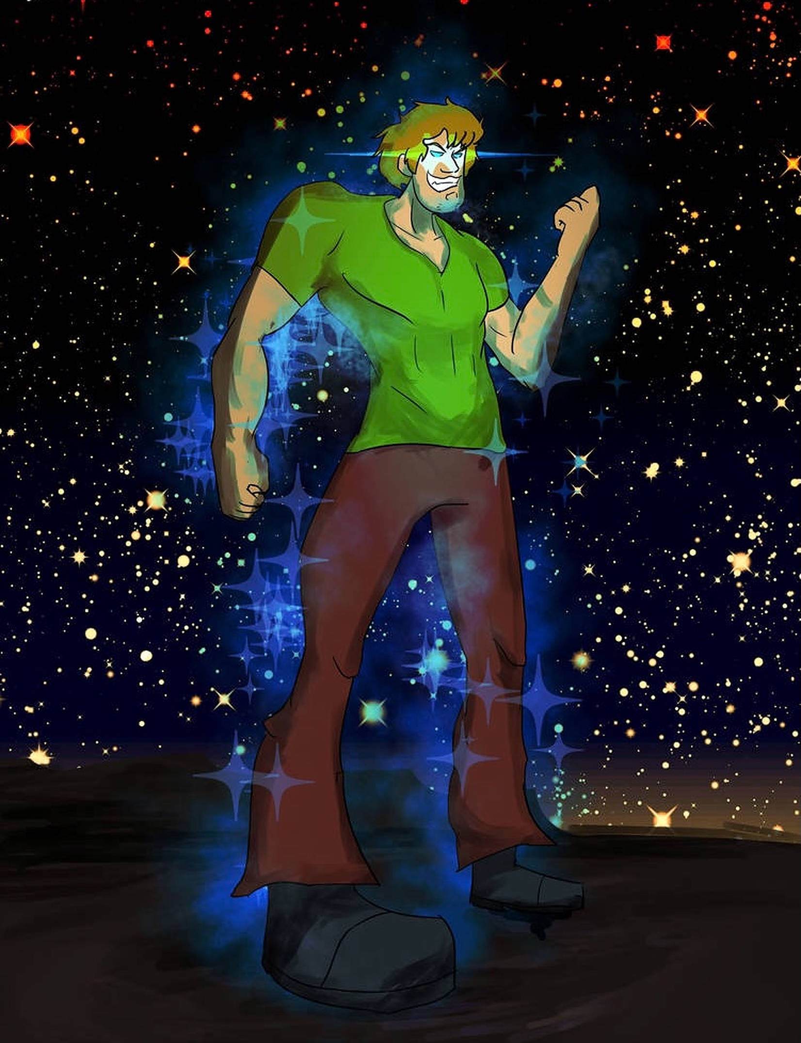 Ultra Instinct Shaggy, green shirt, brown pants, Full HD Phone Wallpaper