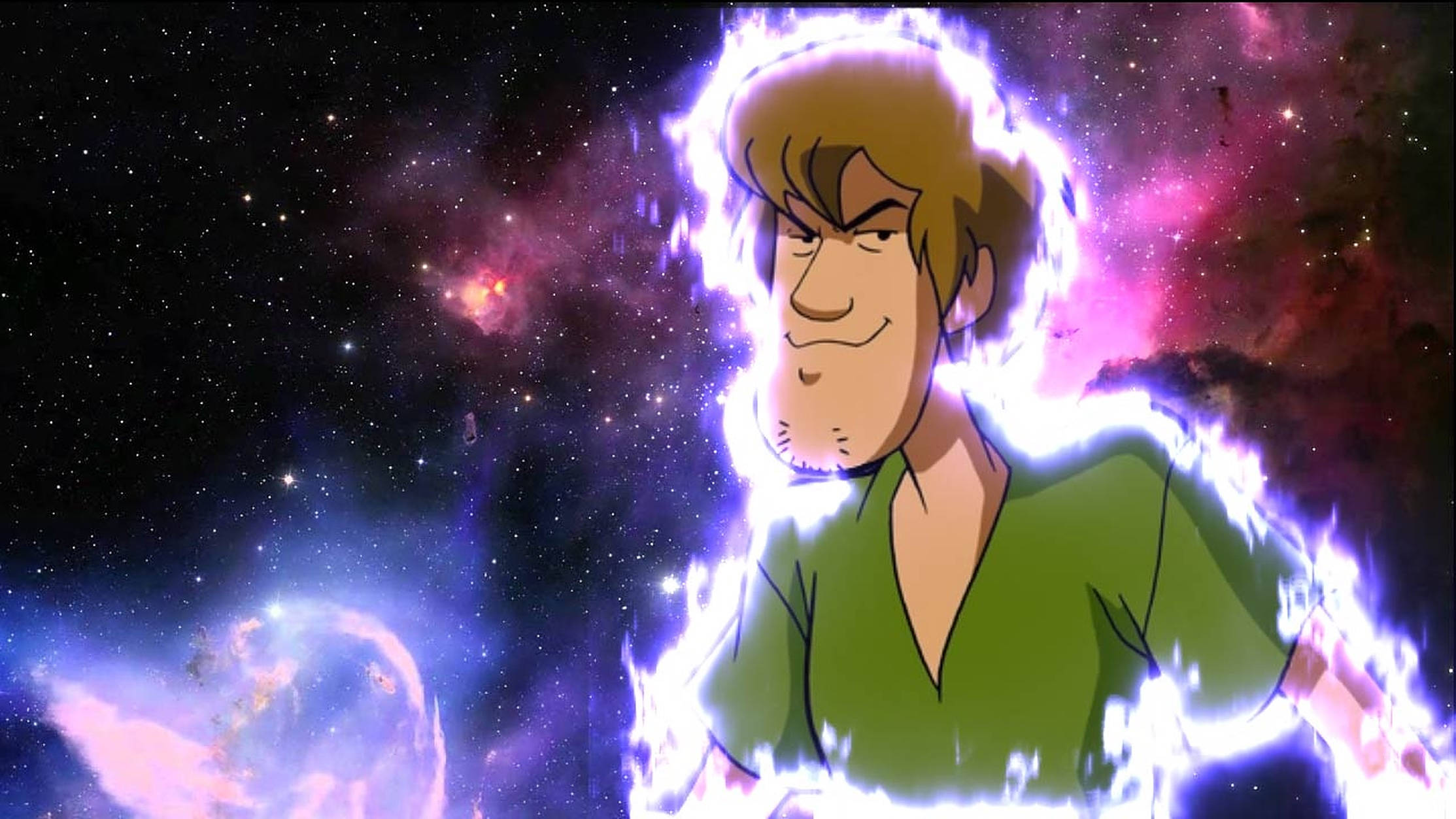 Shaggy, Ultra Instinct, cosmic nebula, Full HD Desktop Wallpaper