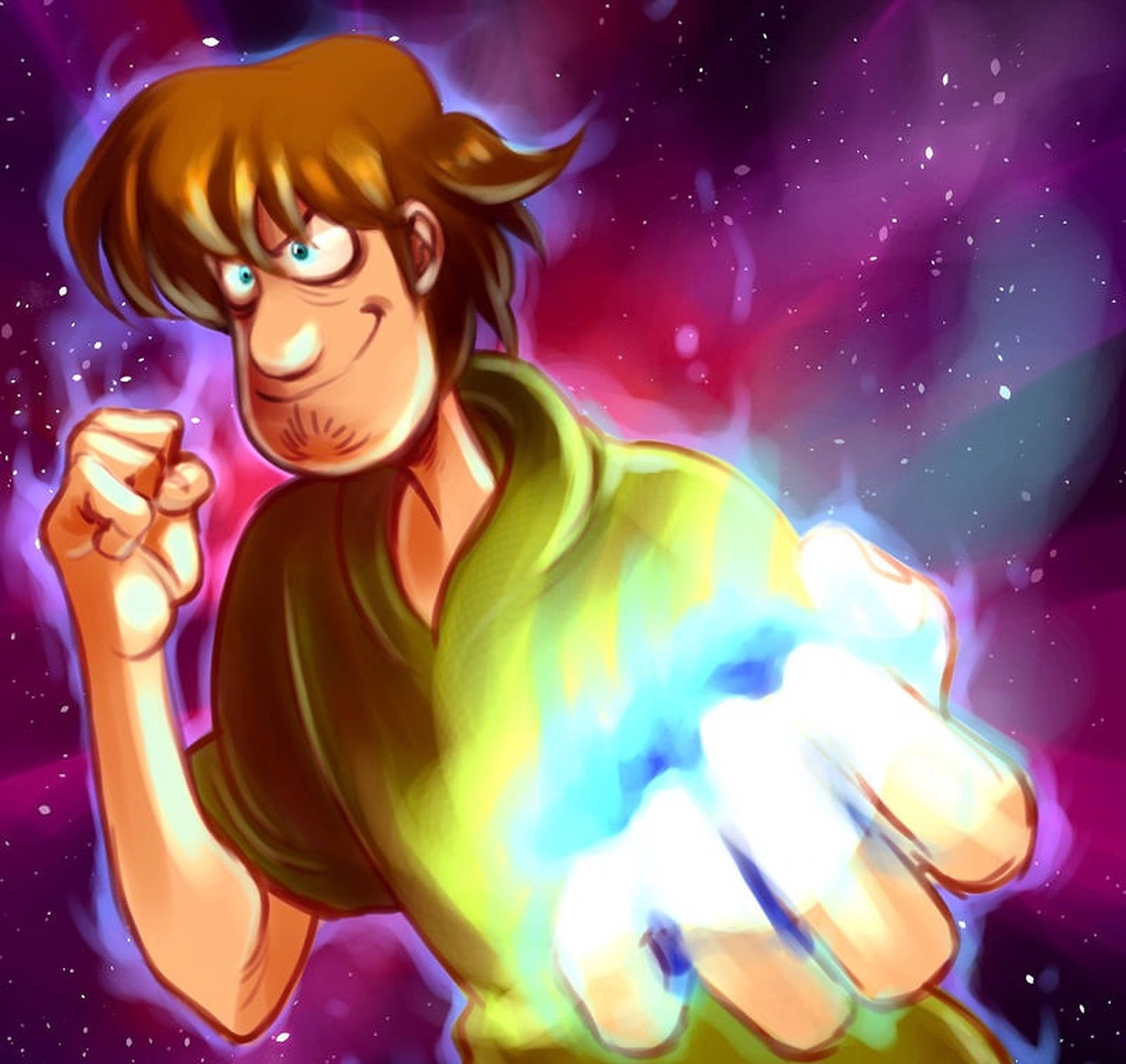 Shaggy, Ultra Instinct, glowing blue energy, HD Desktop Wallpaper