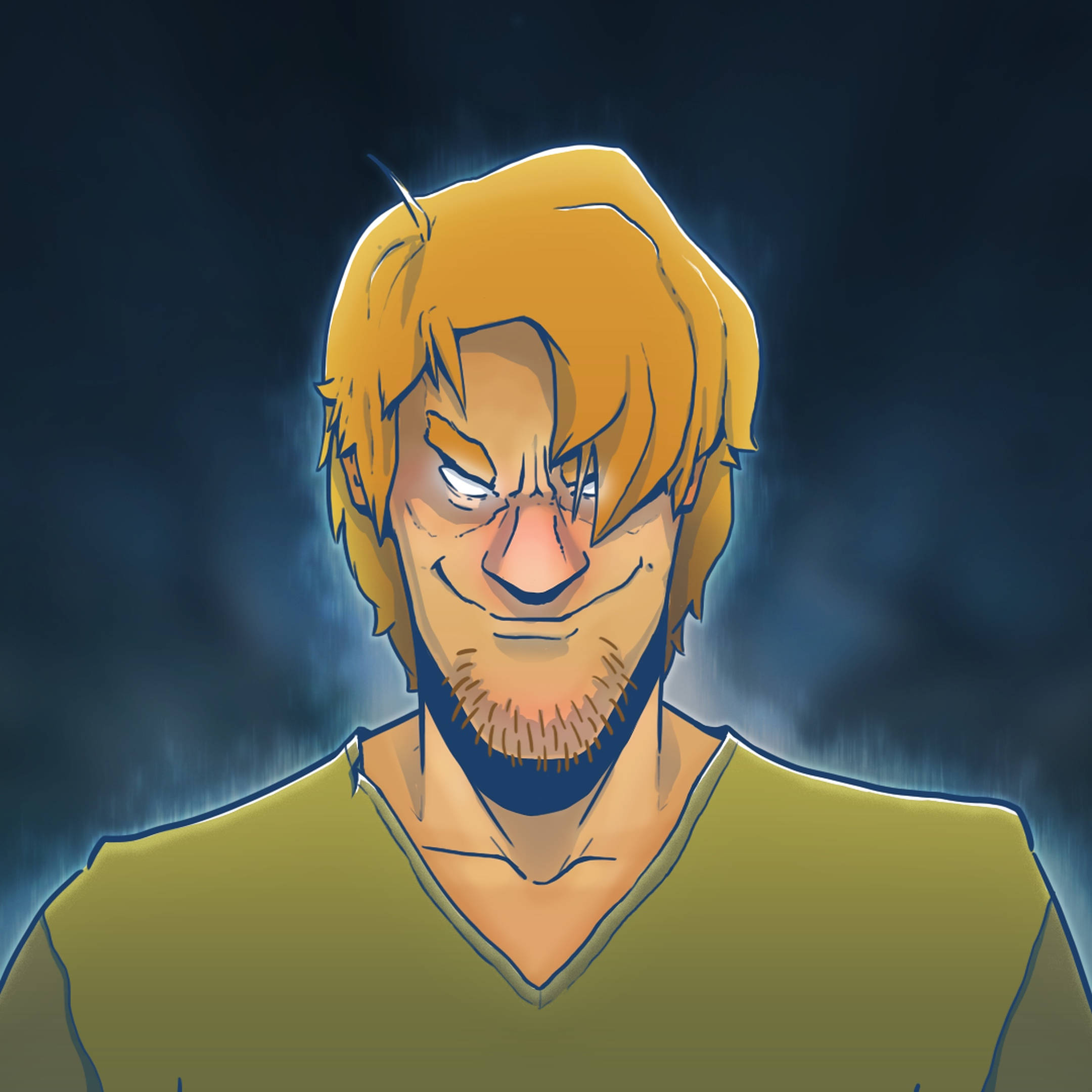 Ultra Instinct Shaggy, blonde hair, glowing eyes, Full HD Desktop Wallpaper