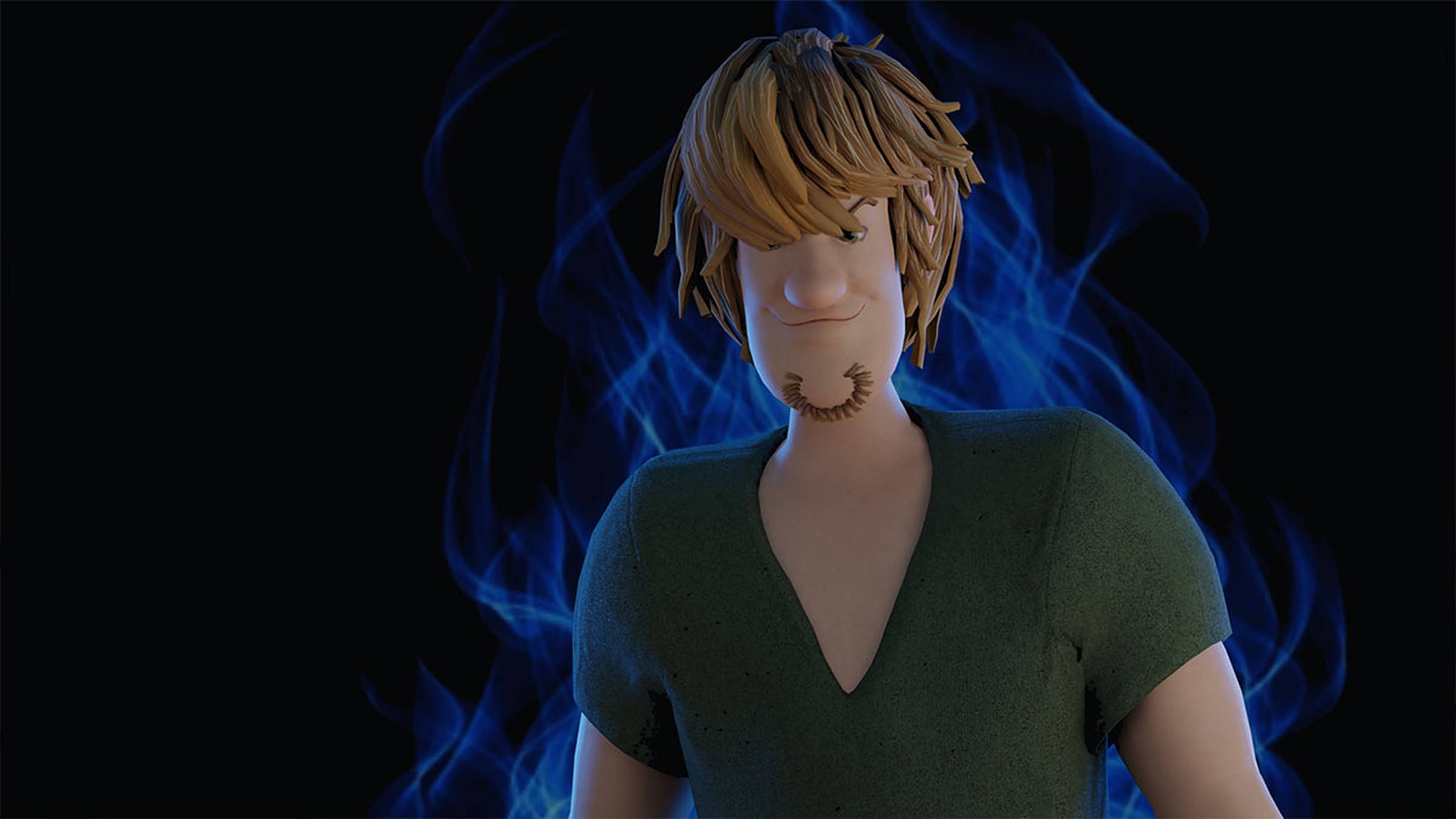 Ultra Instinct Shaggy, 3D art, messy brown hair, Full HD Desktop Wallpaper