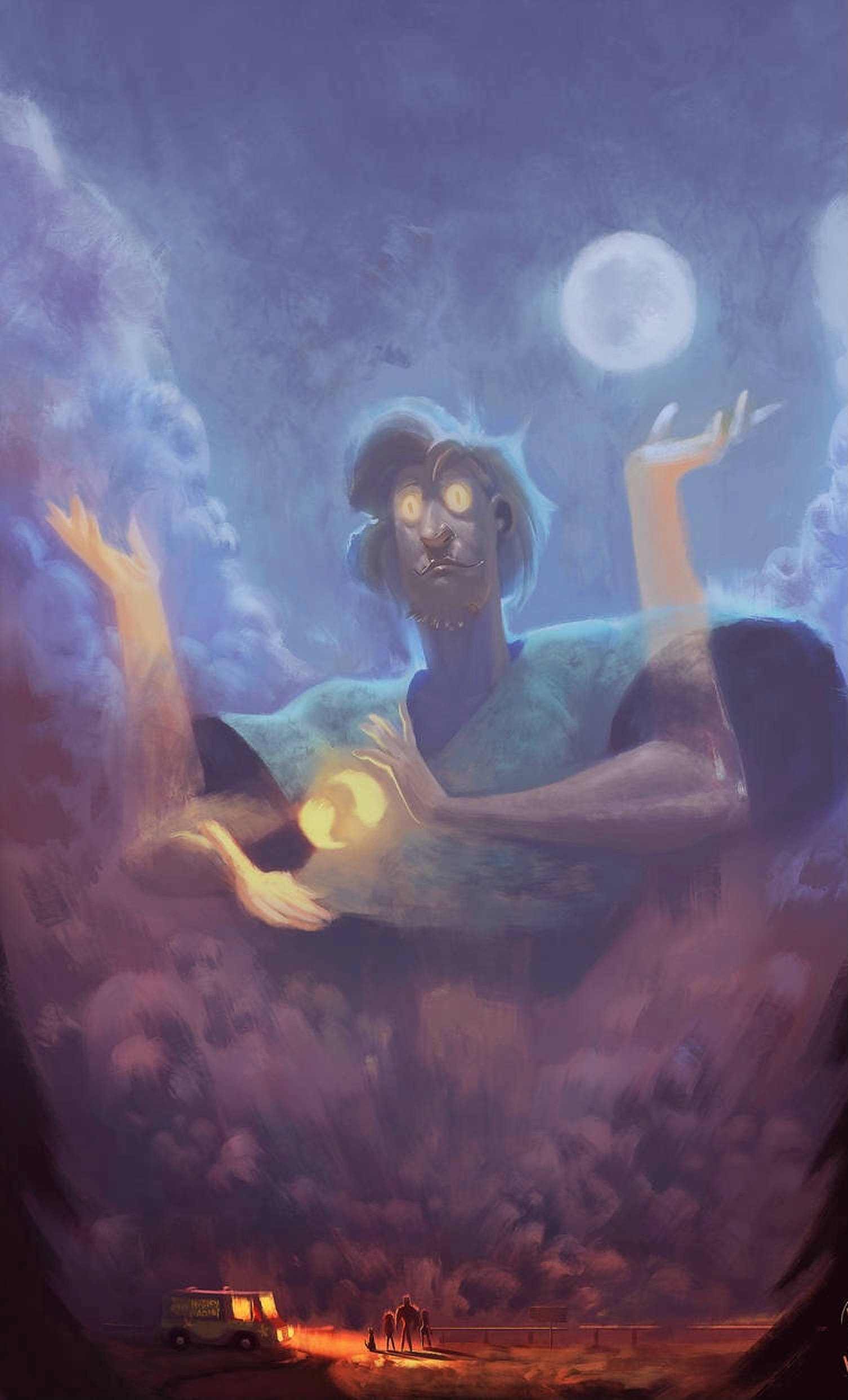 Shaggy, Ultra Instinct, purple sky, Full HD Phone Wallpaper