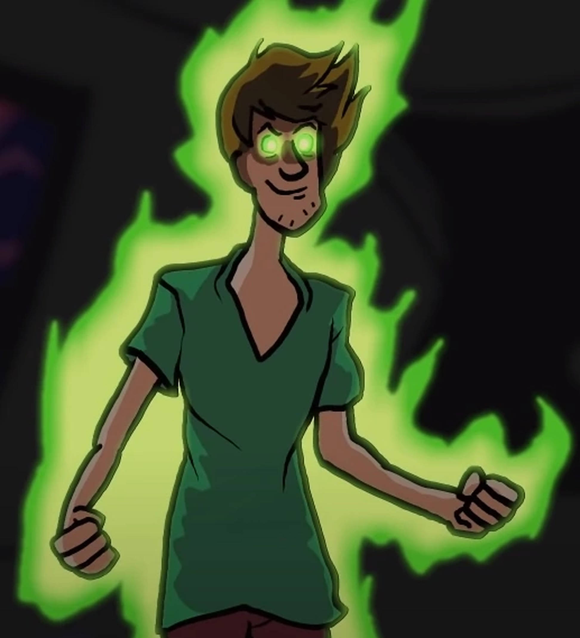 Shaggy, Ultra Instinct, glowing green eyes, Full HD Phone Wallpaper