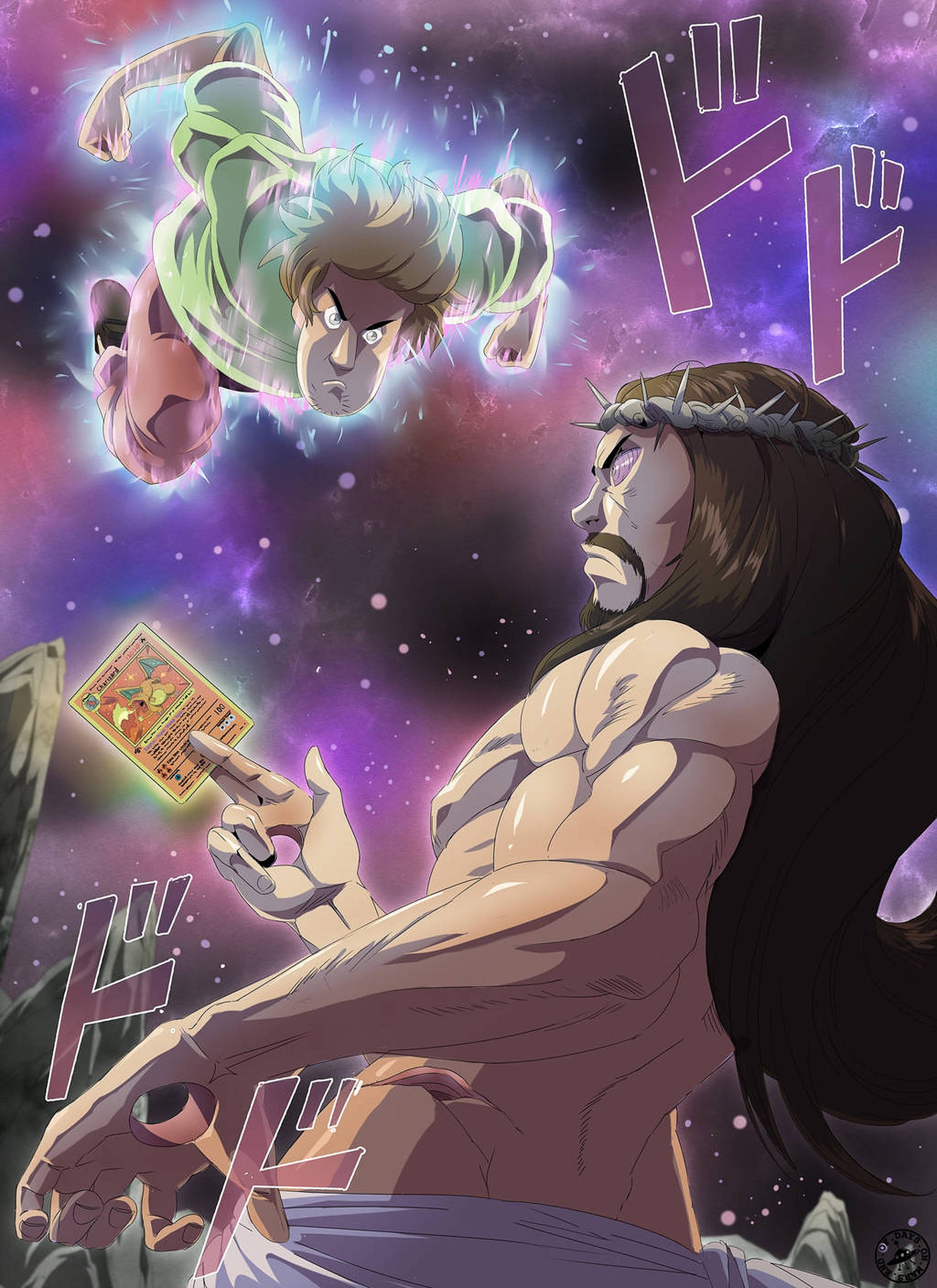 Shaggy, Ultra Instinct, cosmic purple starfield, Full HD Phone Wallpaper