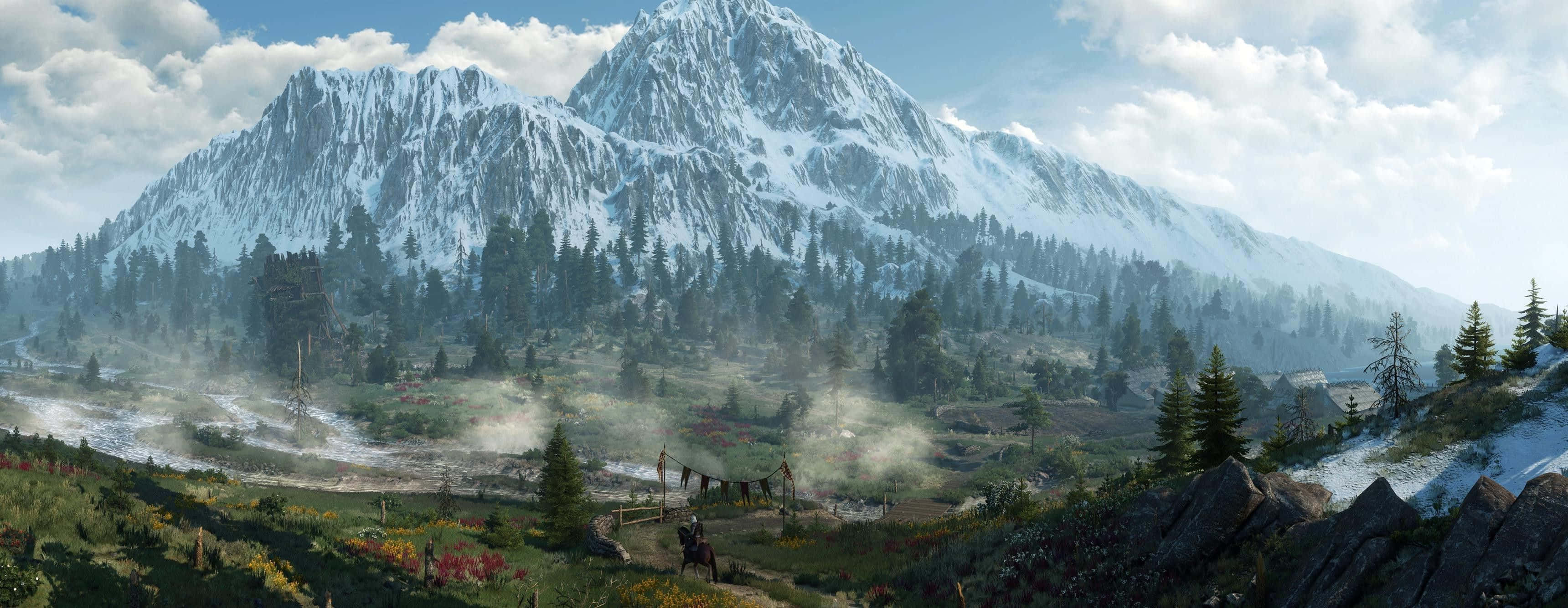 ultra wide nature, 3440 x 1334, snow-capped mountain range, 2K Desktop Wallpaper
