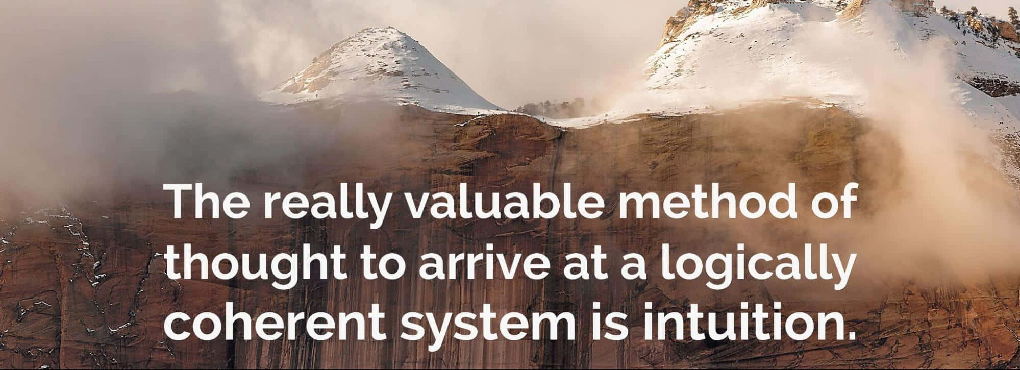 Coherent System Quote, snow capped mountains, mist, Full HD Desktop Wallpaper