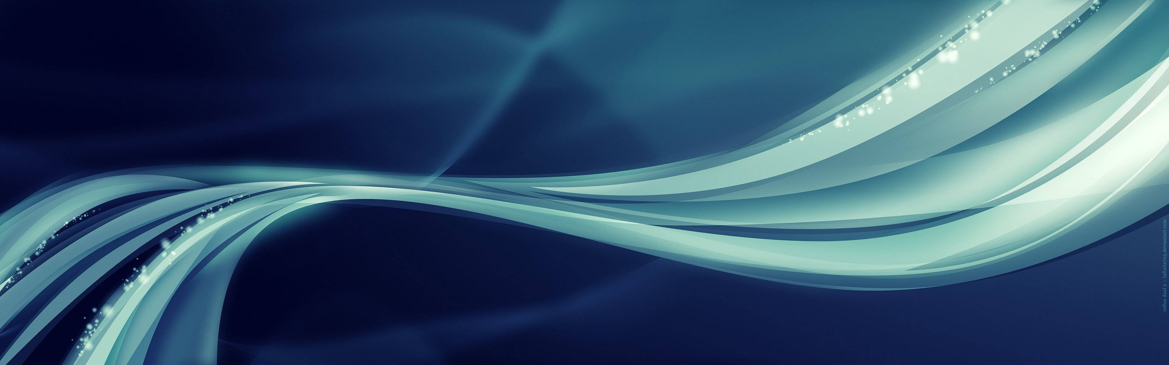 Genuine Glittery Waves, cool blue tones, sparkling particles, 4K Desktop Wallpaper
