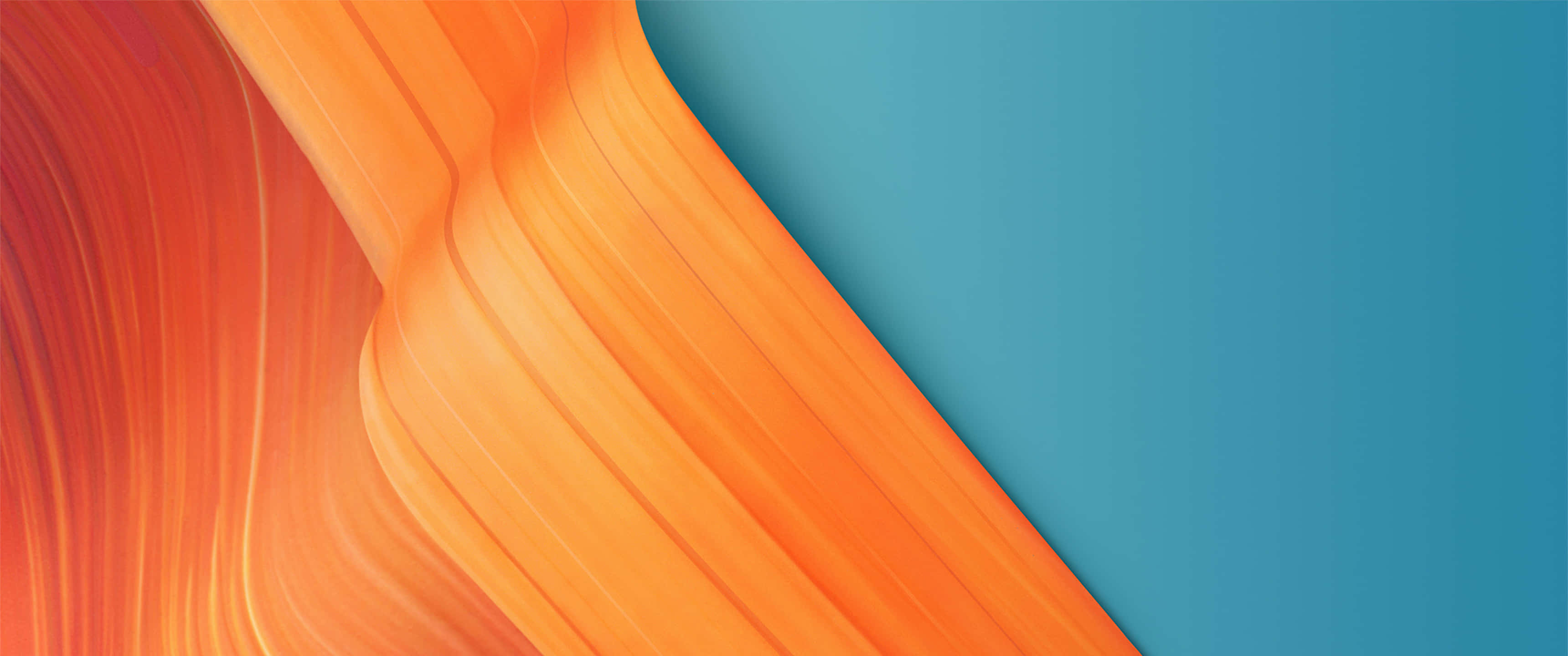 Ultra Wide View, orange, teal, 2K Desktop Wallpaper