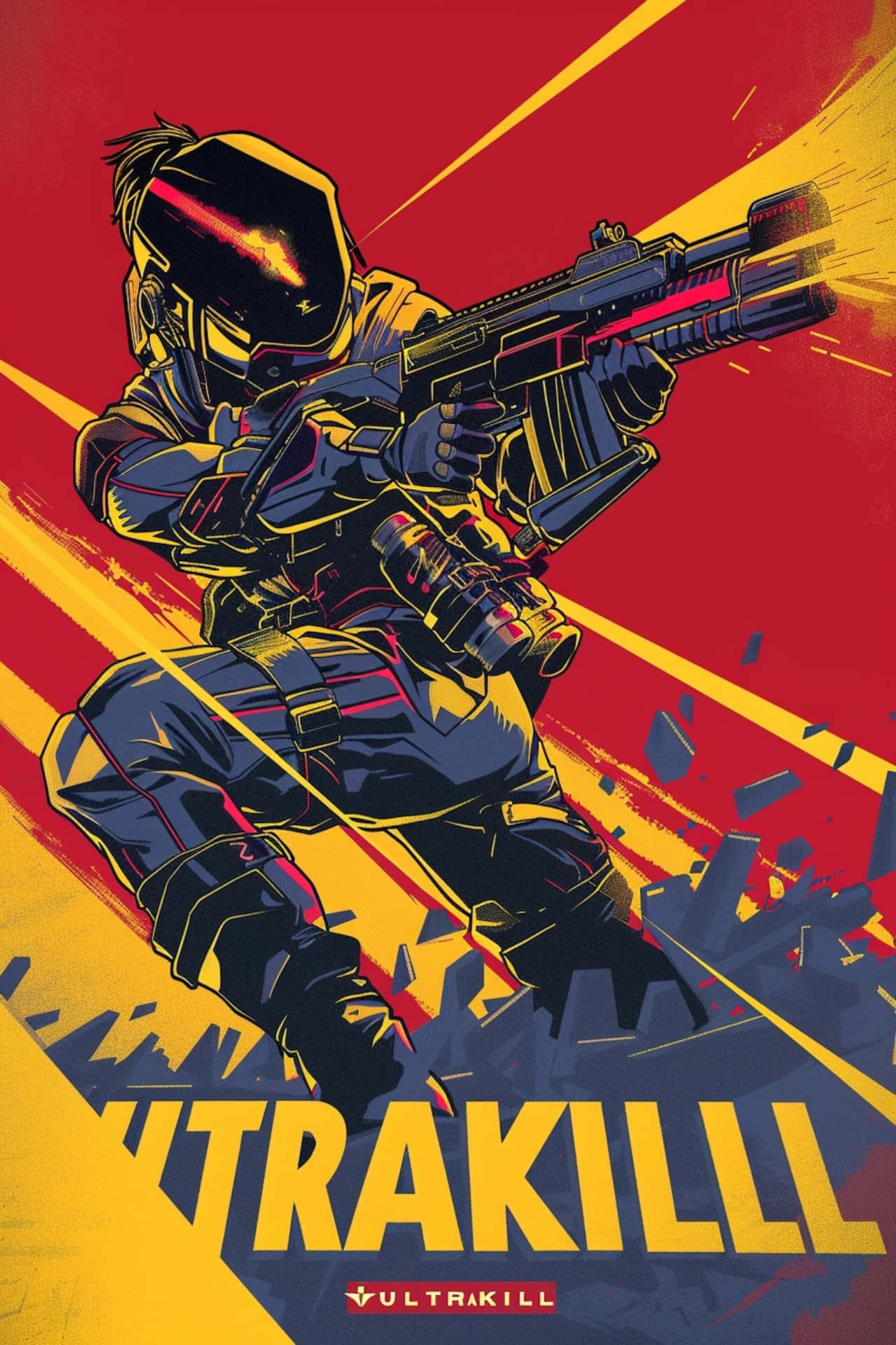 Ultrakill, stylized soldier, dark gear, Full HD Phone Wallpaper