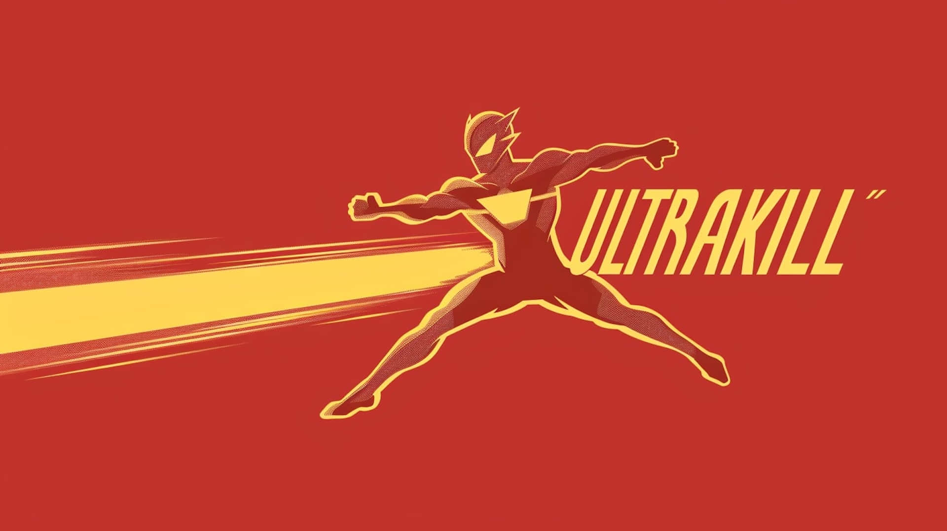 Ultrakill, red and yellow, solid red background, Full HD Desktop Wallpaper