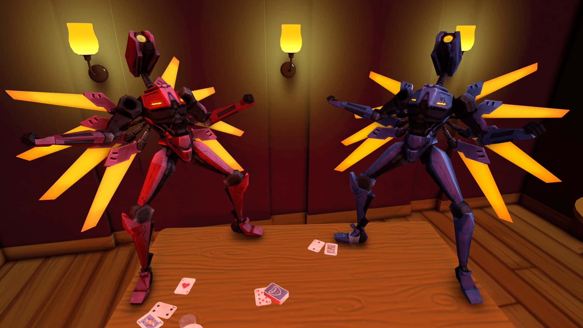 Ultrakill, robots, glowing yellow blades, Full HD Desktop Wallpaper