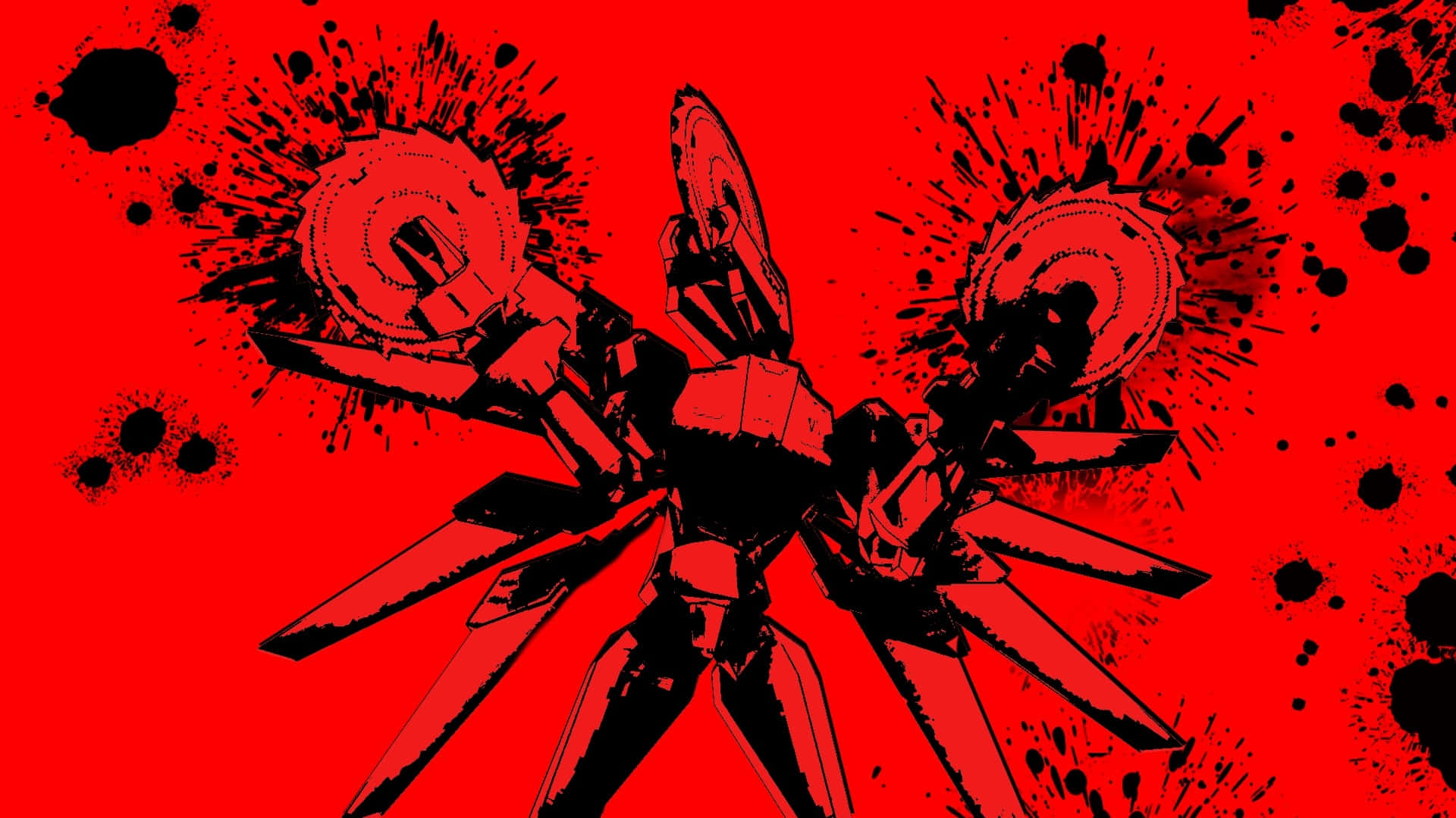 Ultrakill, red, chainsaw-wielding robot, Full HD Desktop Wallpaper