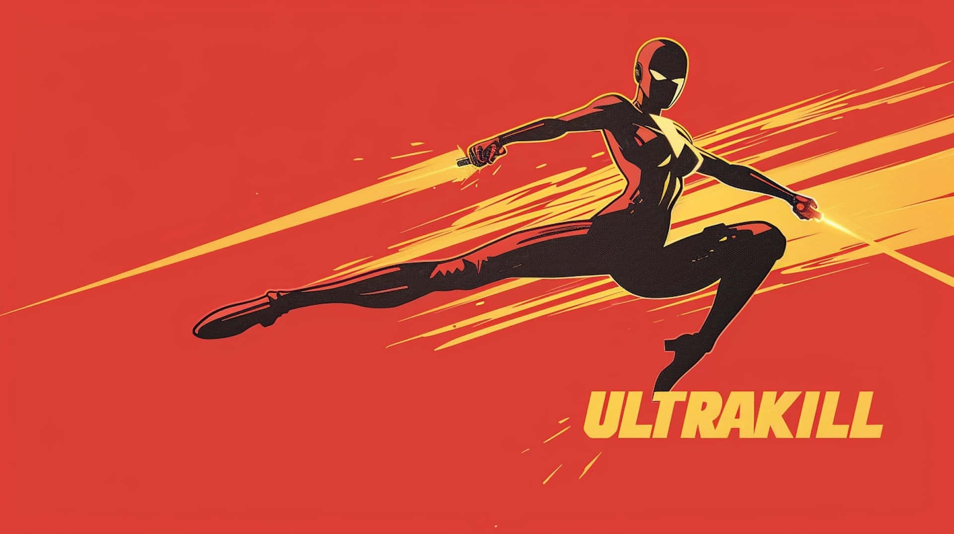 Ultrakill, female warrior, black suit, Full HD Desktop Wallpaper