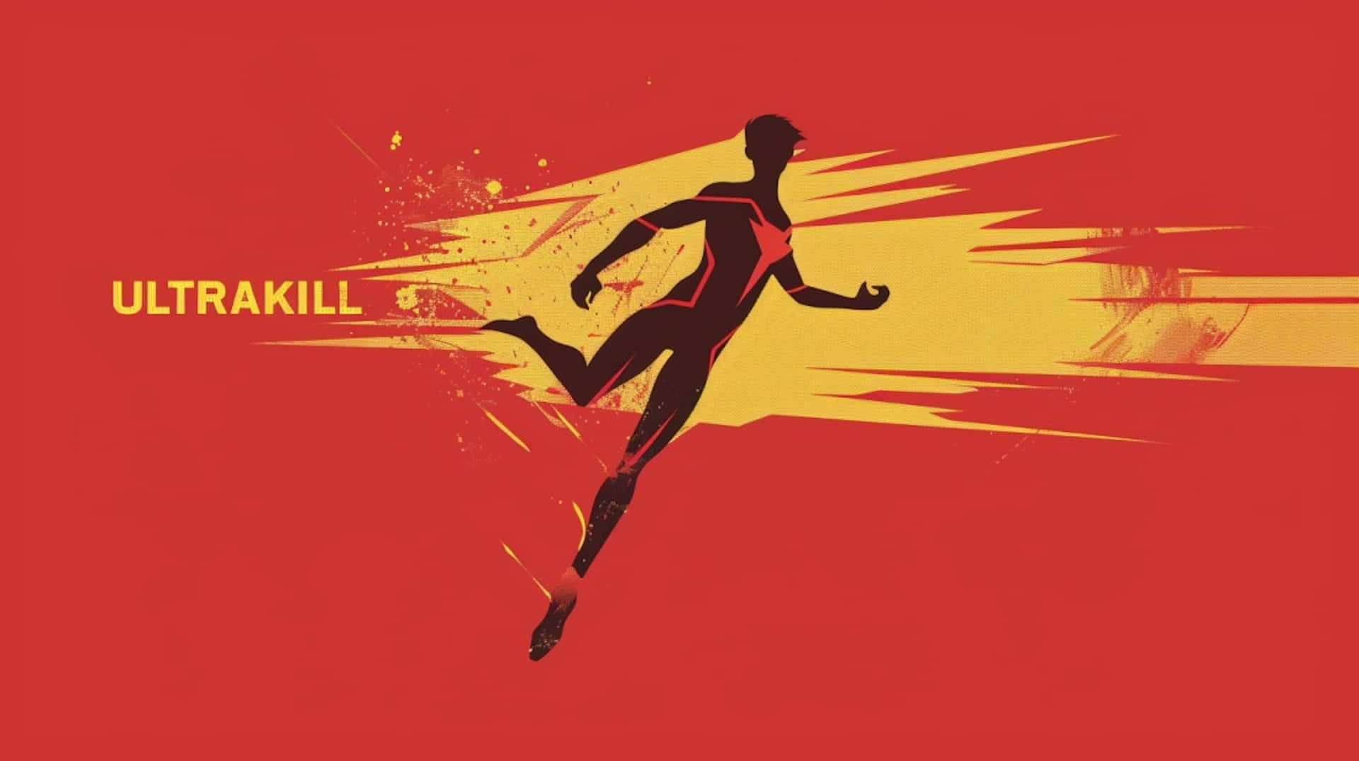 Ultrakill, black silhouette, red background, Full HD Desktop Wallpaper