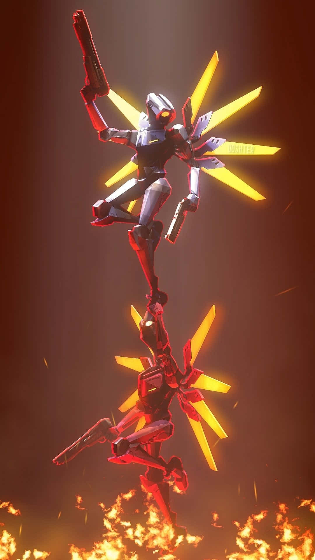 Ultrakill, dual robots, glowing robotic warriors, Full HD Phone Wallpaper