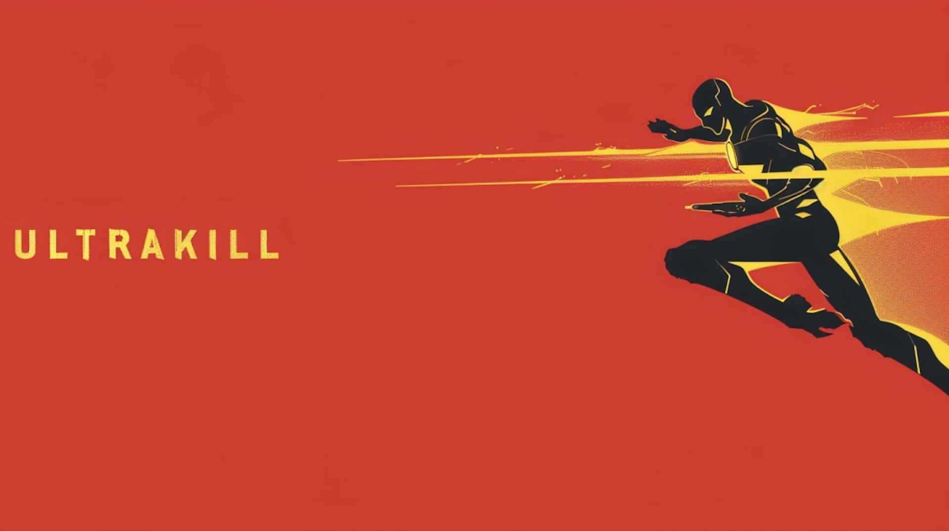Ultrakill, black figure, dynamic running pose, Full HD Desktop Wallpaper
