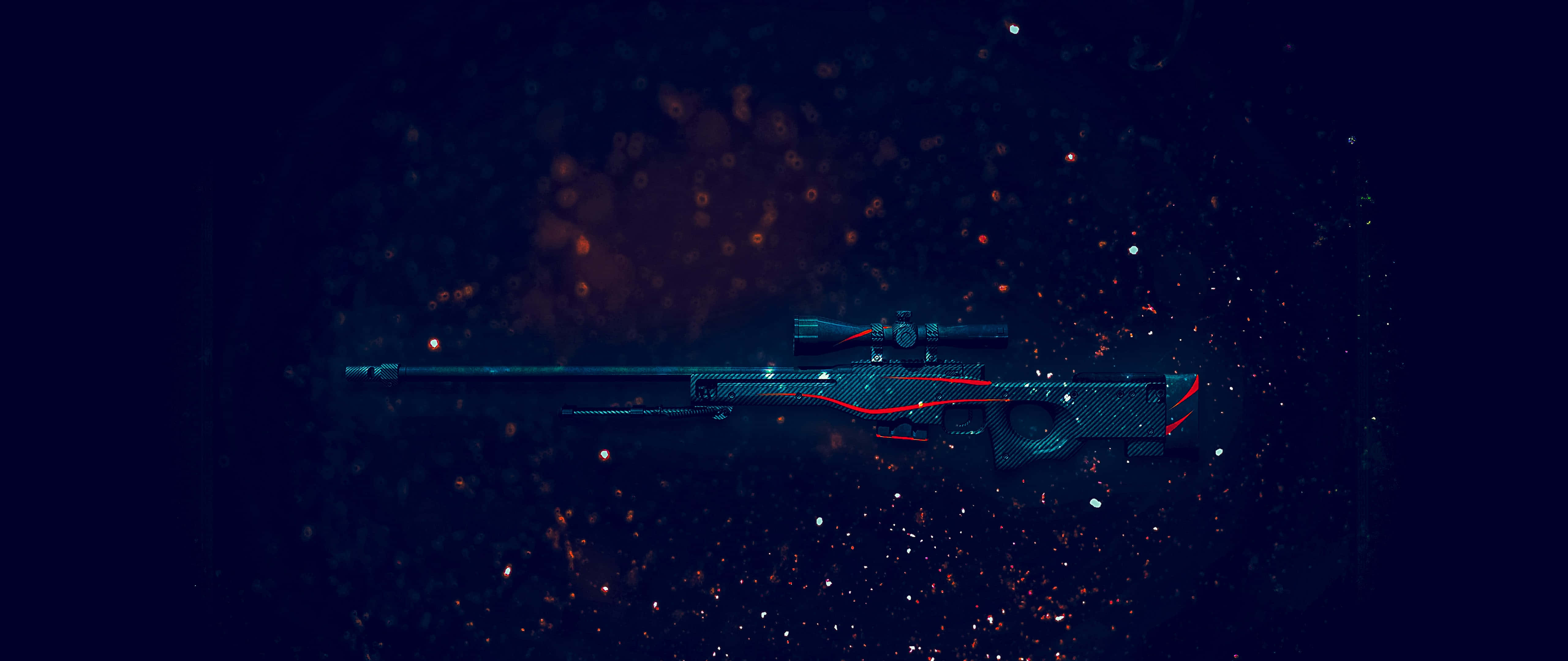 Ultrawide 4K, black, red accents, 5K Desktop Wallpaper