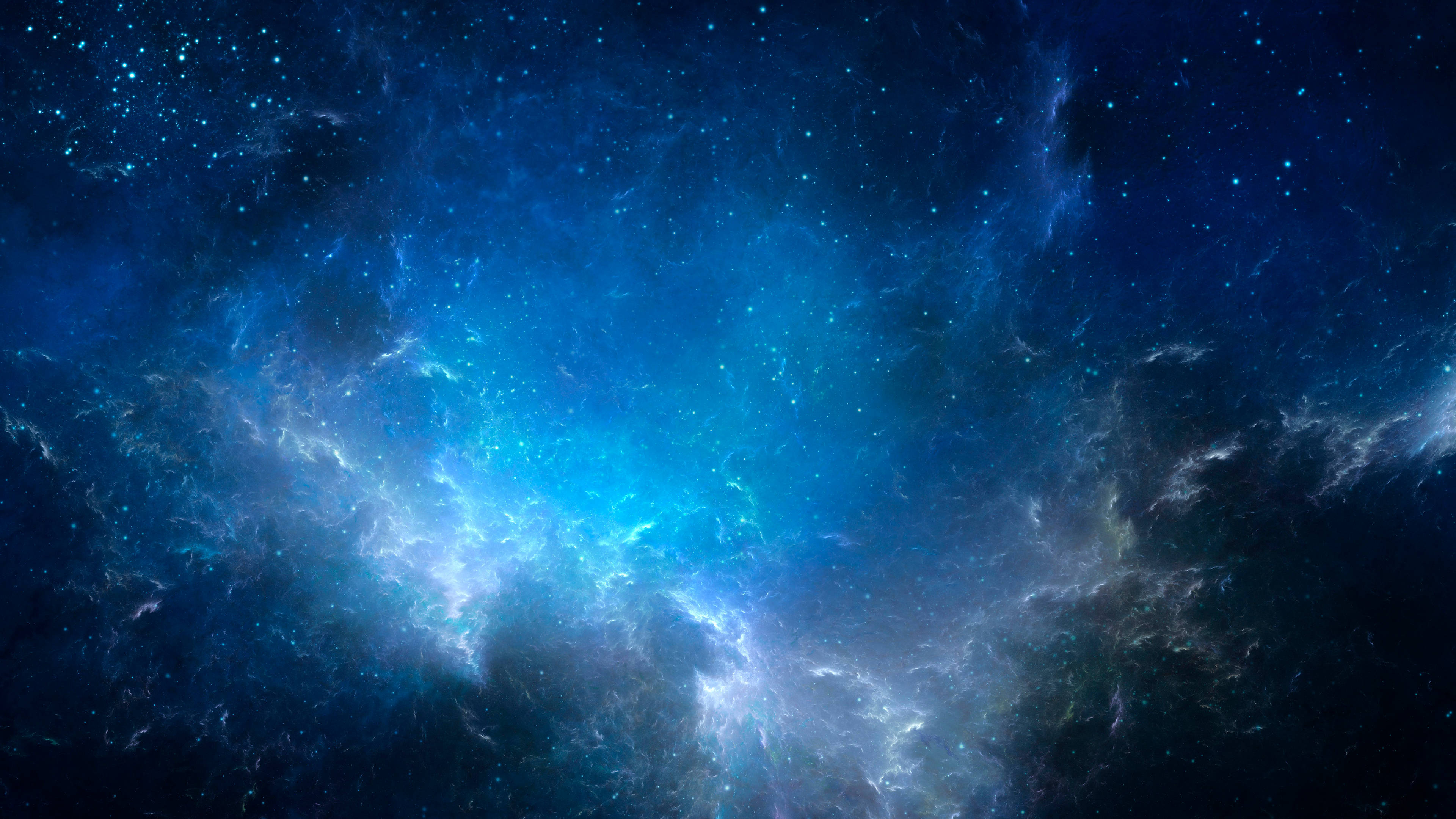 4D Ultra HD, blue space, cosmic nebula, 4K Desktop Wallpaper