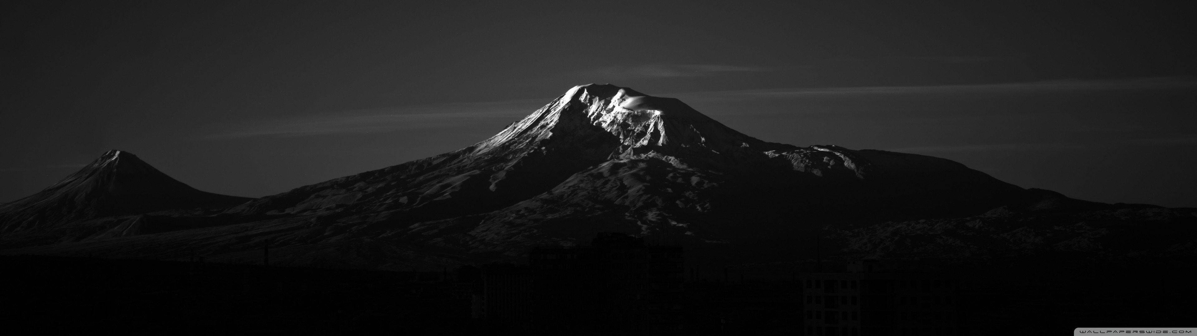 ultrawide, mountain, snow-capped mountain peak, 4K Desktop Wallpaper
