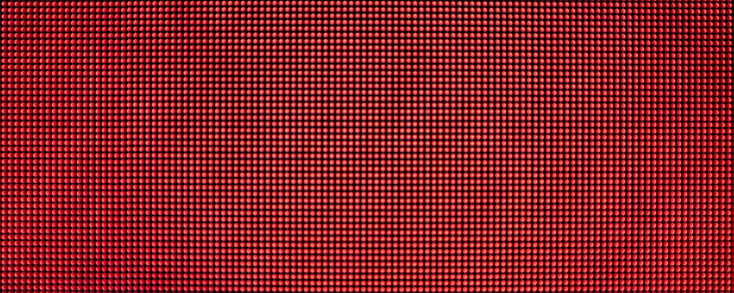 red LED display panel, glowing dots, grid pattern, 2K Desktop Wallpaper
