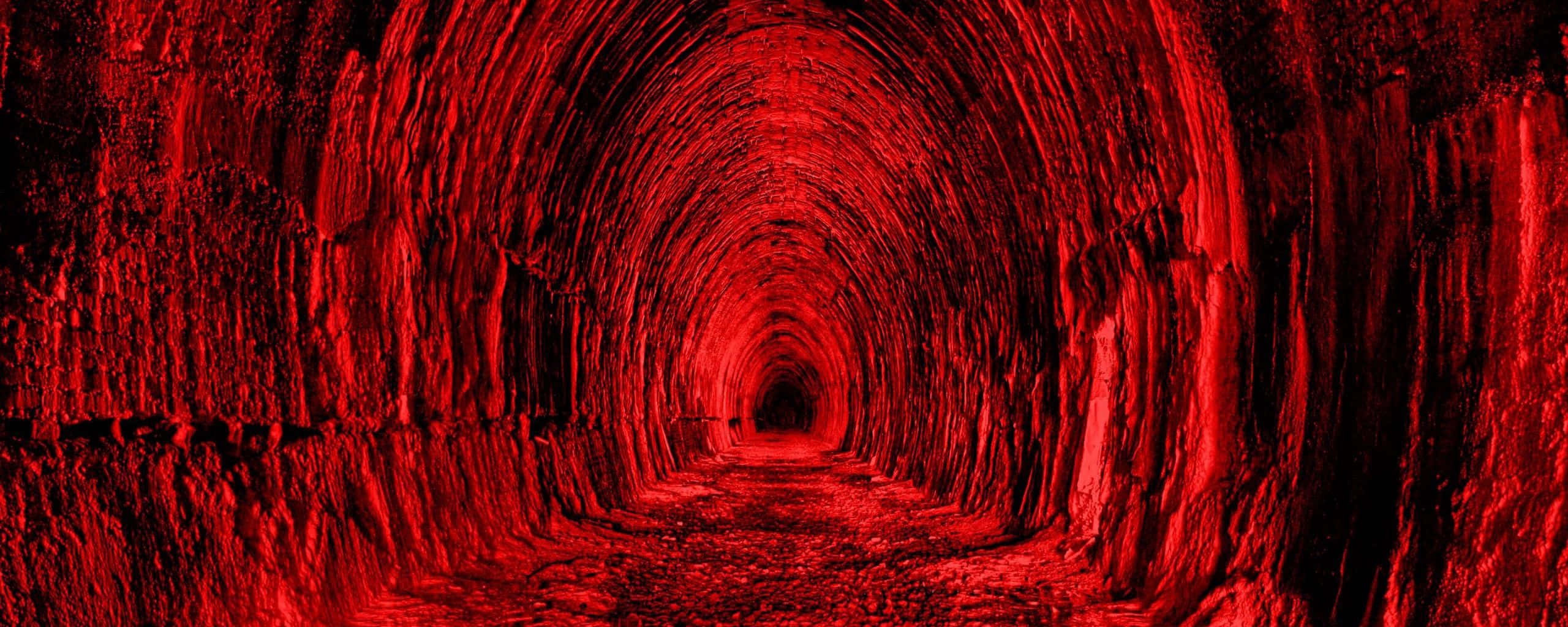 red, ultra wide hd, tunnel, 2K Desktop Wallpaper