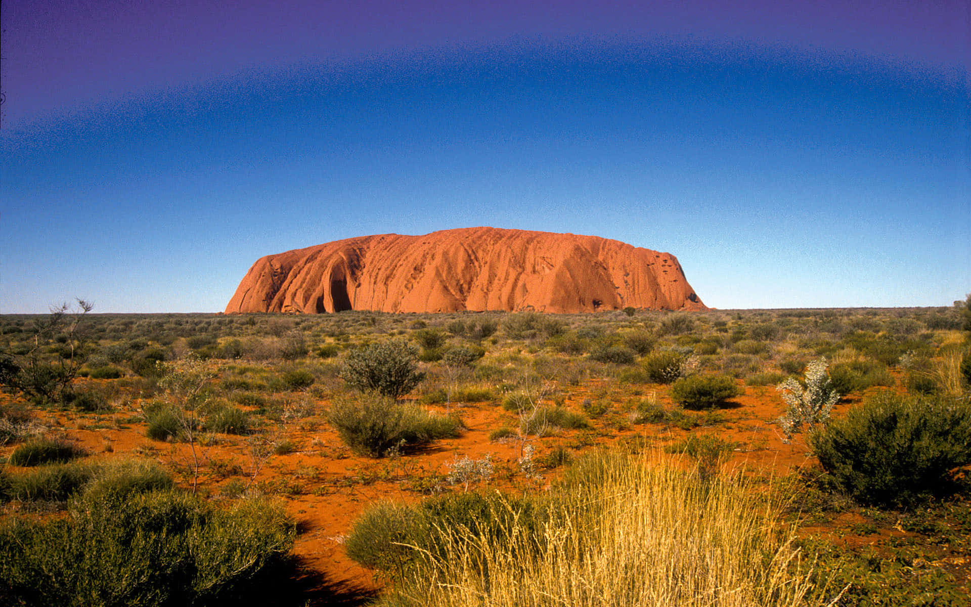 Uluru, red monolith, arid plain, Full HD Desktop Wallpaper